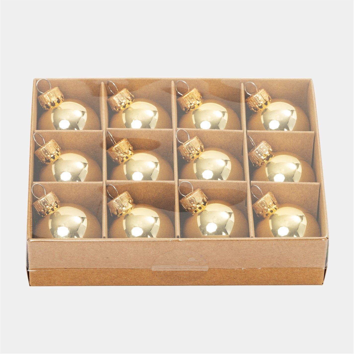 Golden - The Spirit Of Christmas - 12pk 35mm Glass Bauble 99 one size - 3