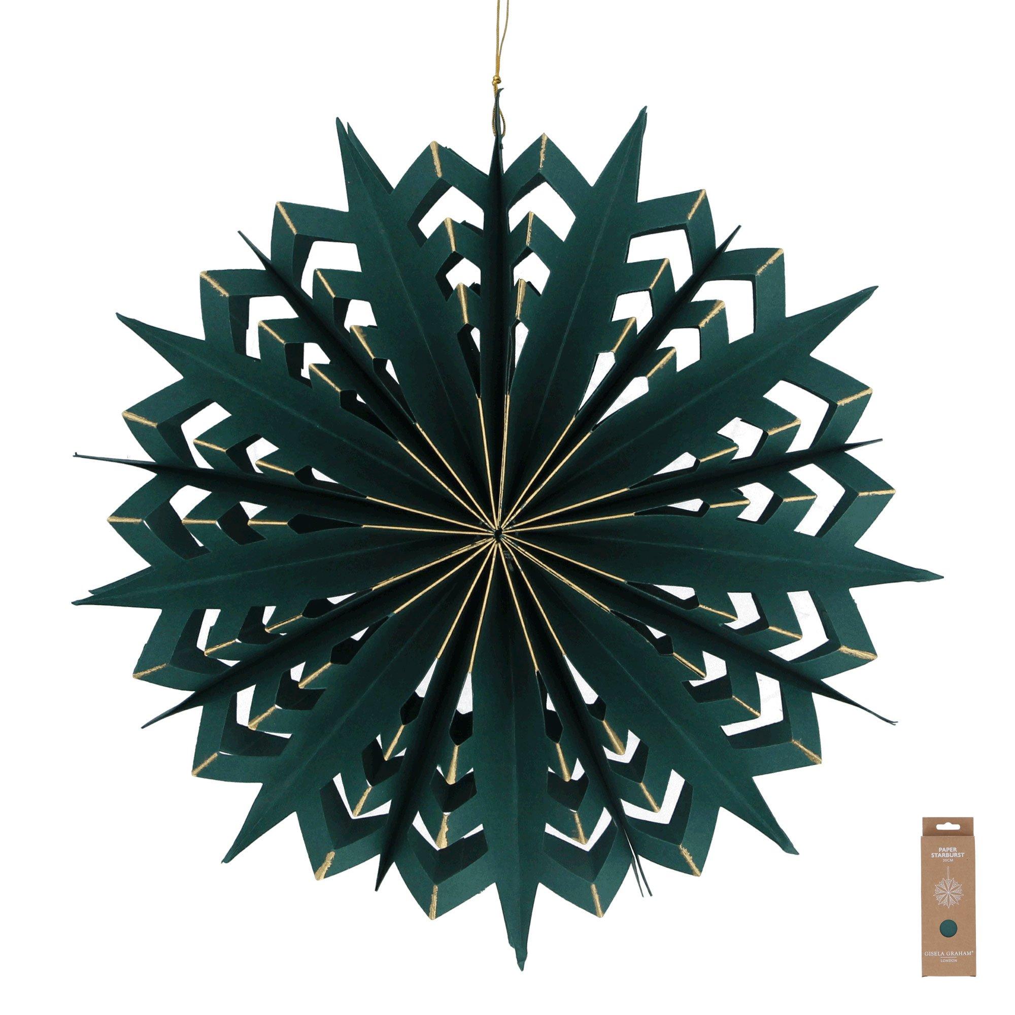 Green - Gisela Graham - Star Burst Indoor Christmas Decorations