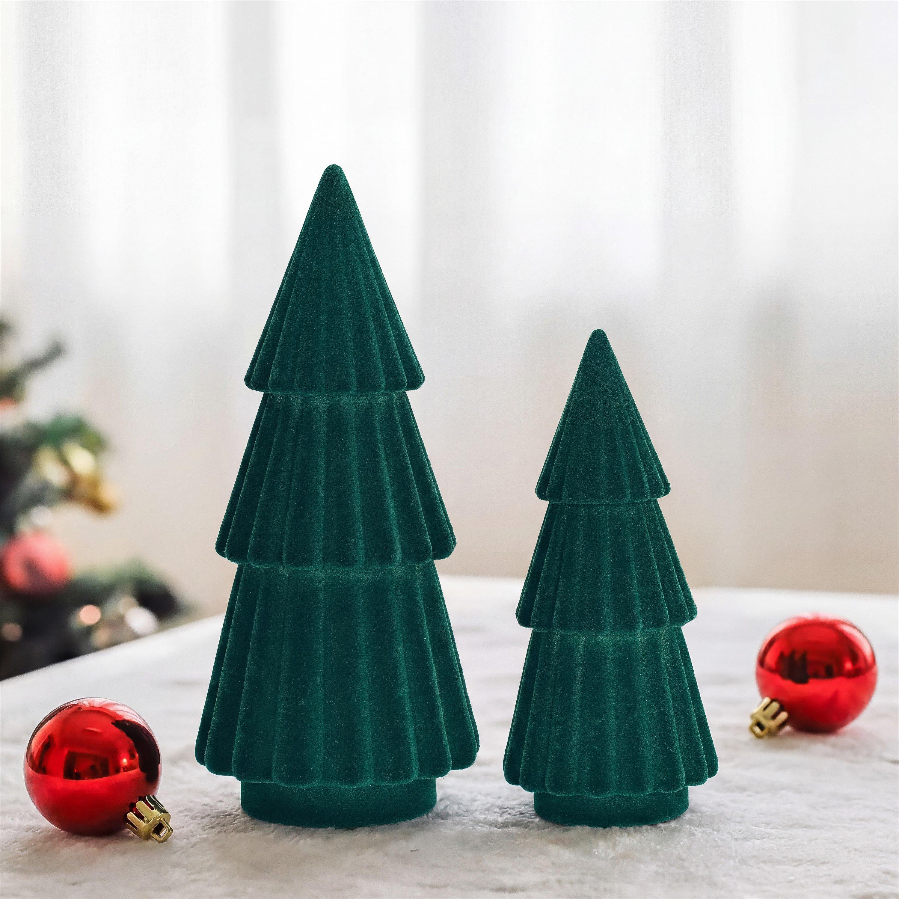 Trees - The Spirit Of Christmas - Flocked Winter Trees Set of 2 - 4