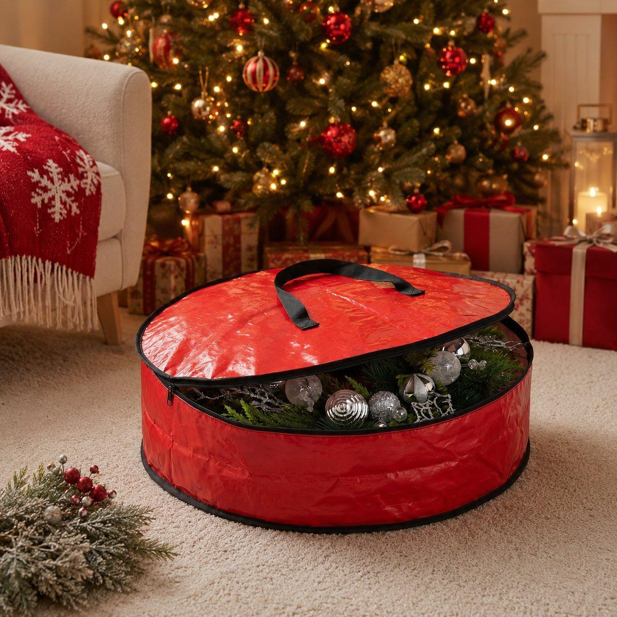 Red - The Spirit Of Christmas - Wreath Storage Bag - 1