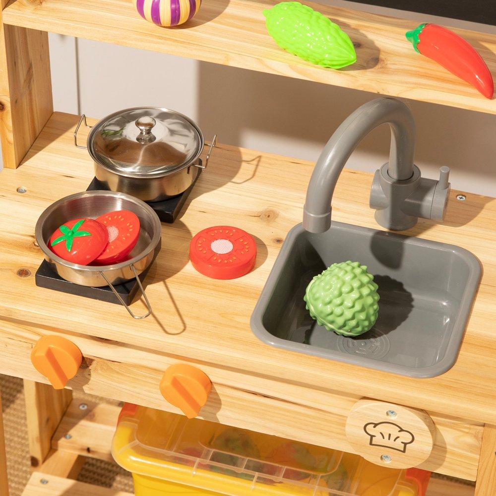 Multi - Tooky Toy - Wooden Mud Kitchen with Chalkboard - 3