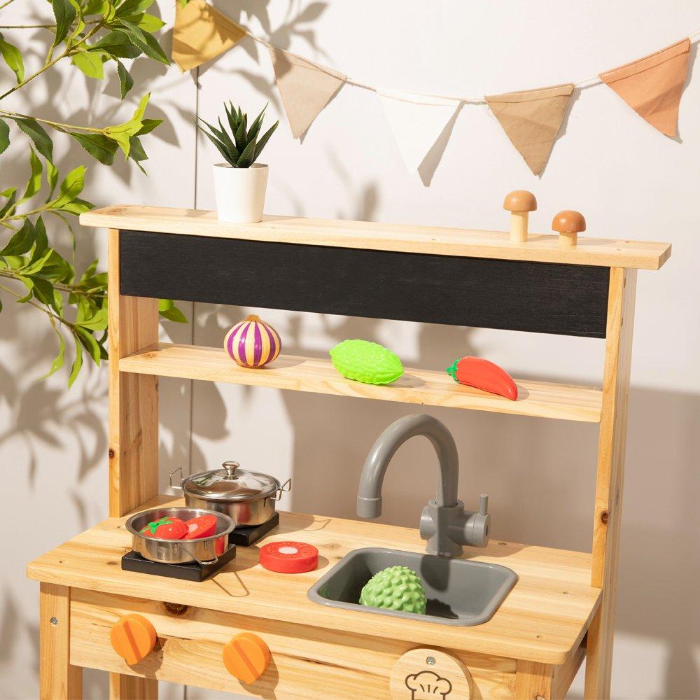 Multi - Tooky Toy - Wooden Mud Kitchen with Chalkboard - 4