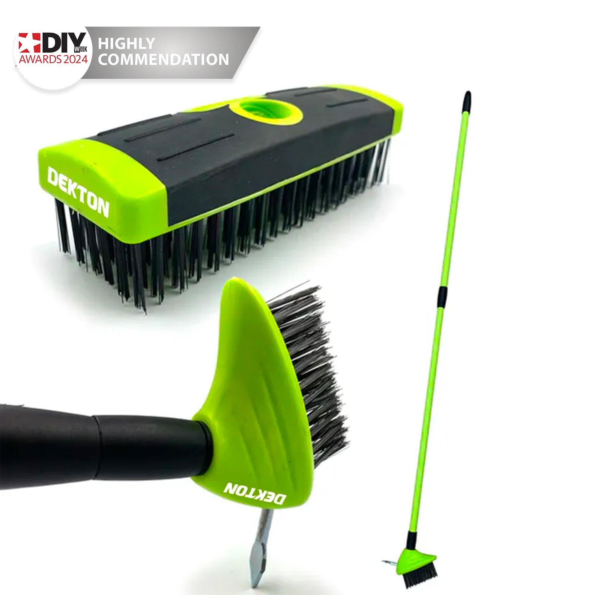 Green - Dekton - 3 in 1 Telescopic Weed Removal Brush Set - 1