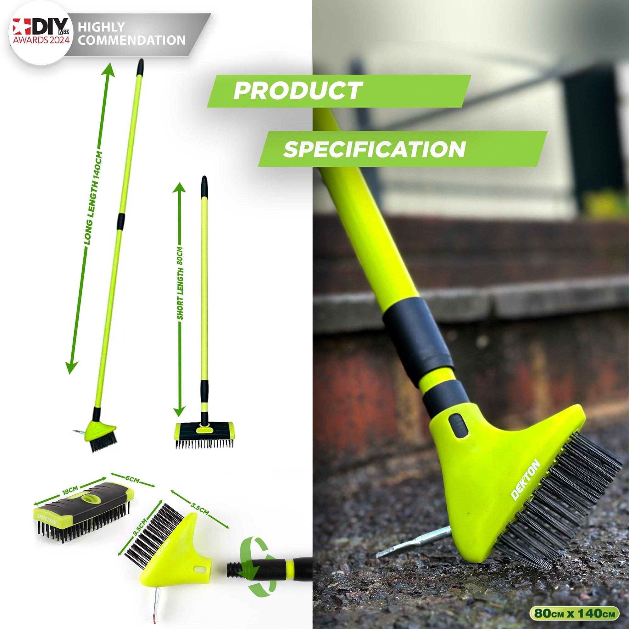 Green - Dekton - 3 in 1 Telescopic Weed Removal Brush Set - 8