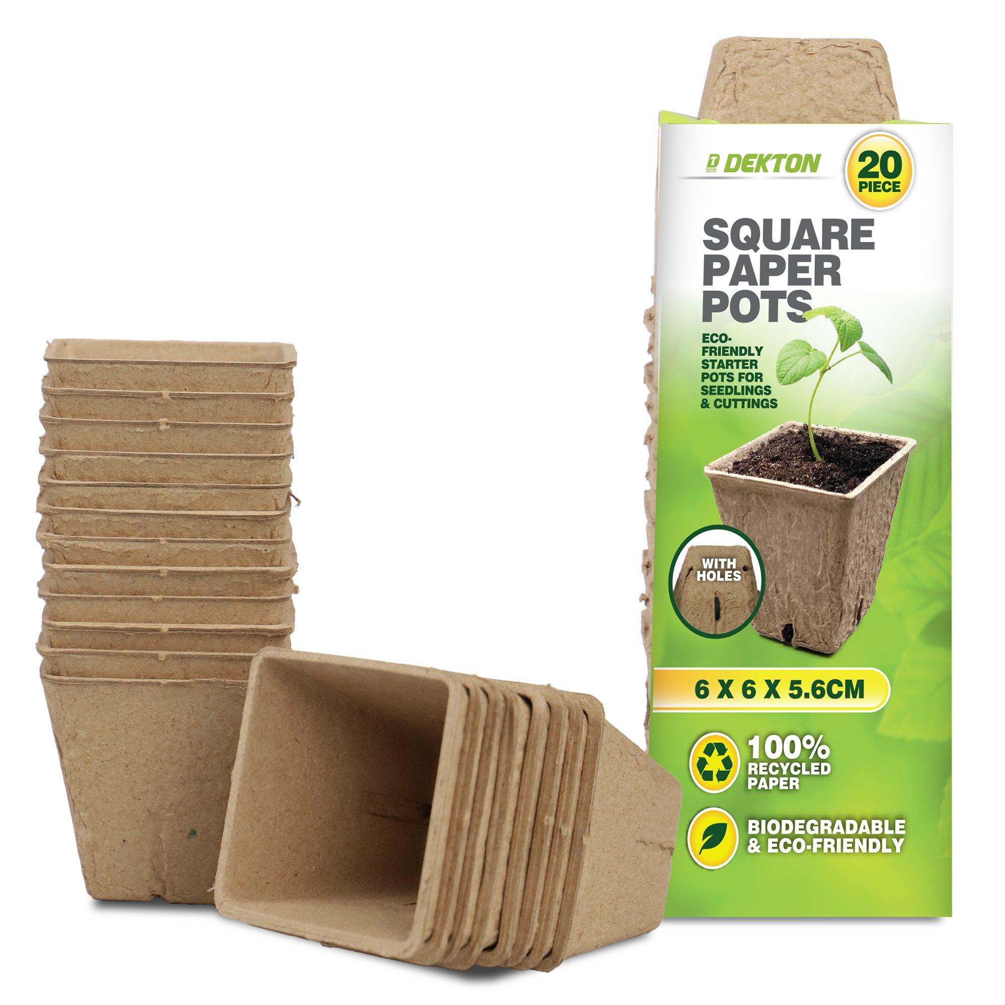 Castanho - Dekton - Dekton Square Paper Plant Pots - 1