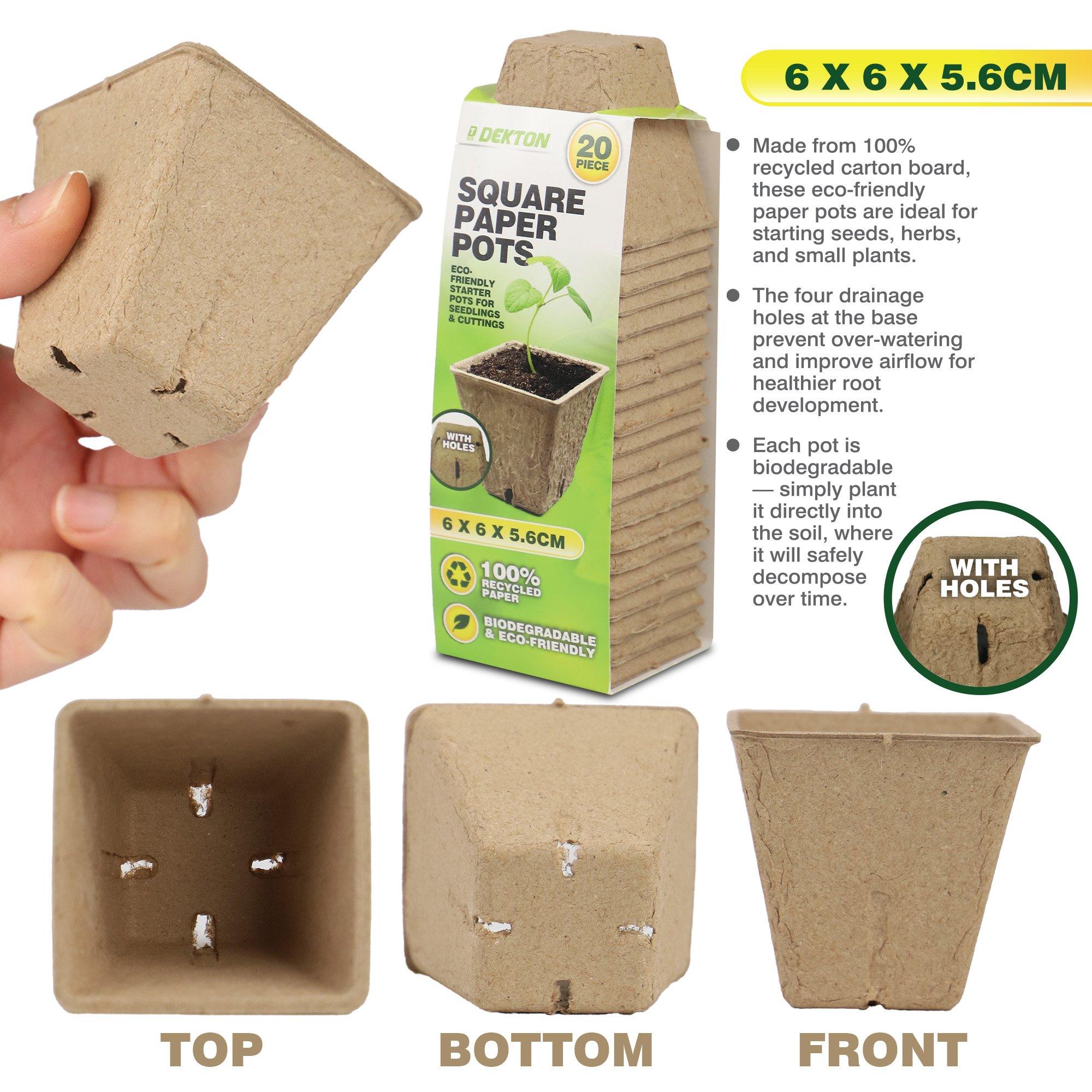 Castanho - Dekton - Dekton Square Paper Plant Pots - 4