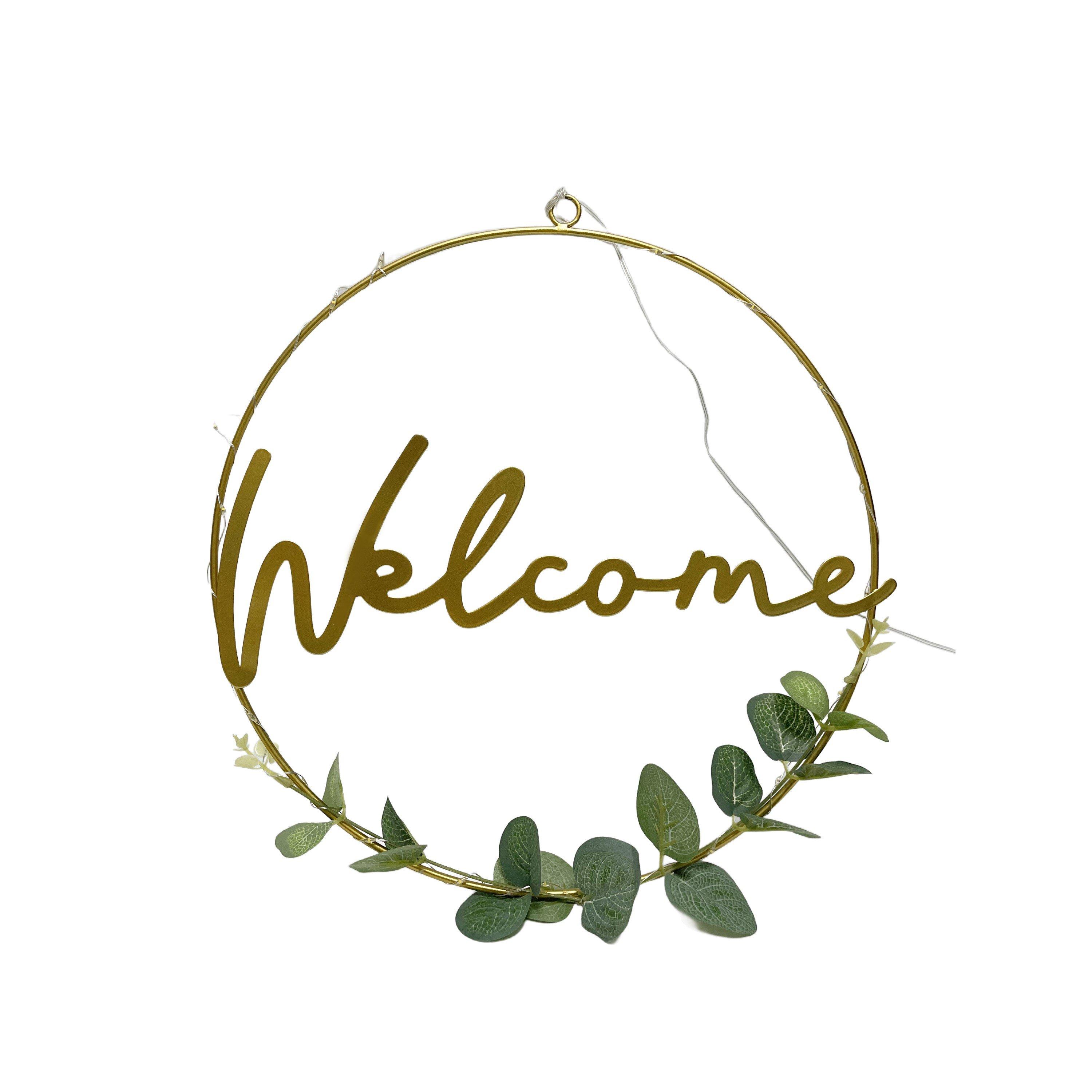 Flowers - Linea - Welcome Hanging Sign With Solar Light 63 - 2