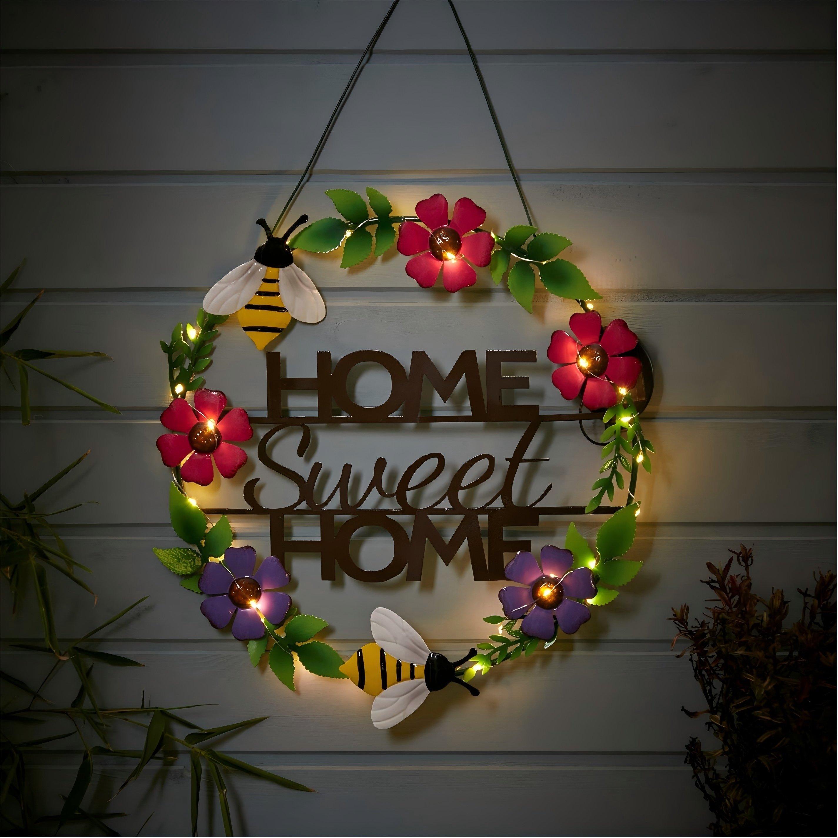 Bees - Linea - Solar Welcom Sign: Bees & Flower 63 - 1