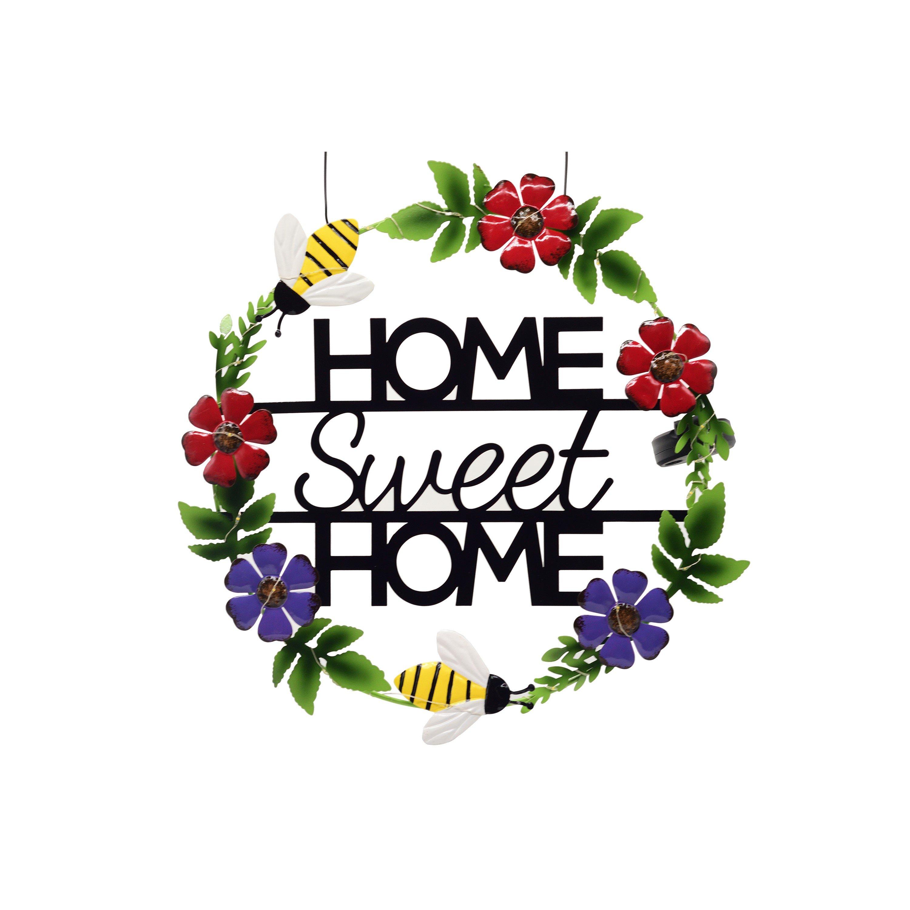 Bees - Linea - Solar Welcom Sign: Bees & Flower 63 - 2