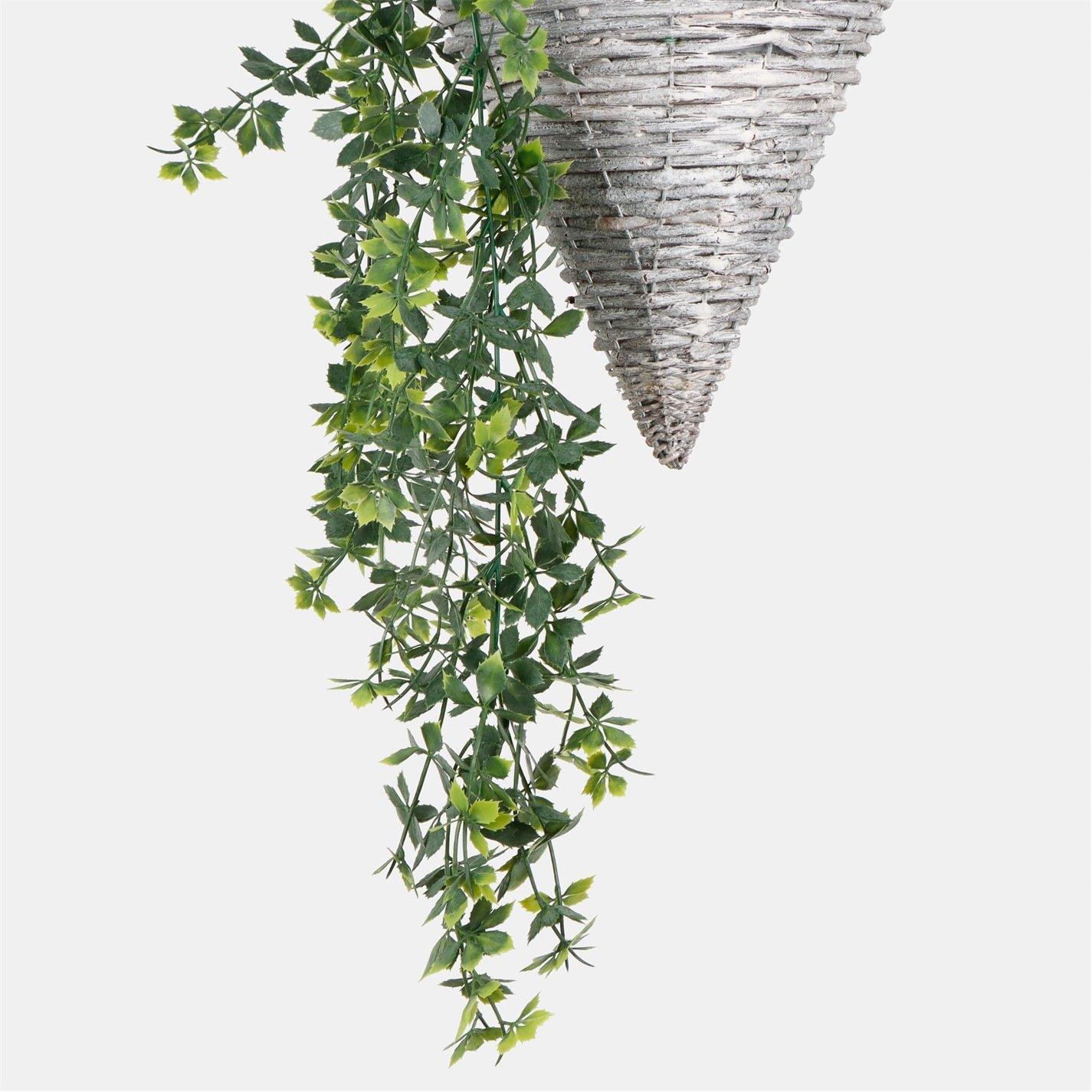 Grey - Streetwize - Rattan-Style Hanging Basket - 2