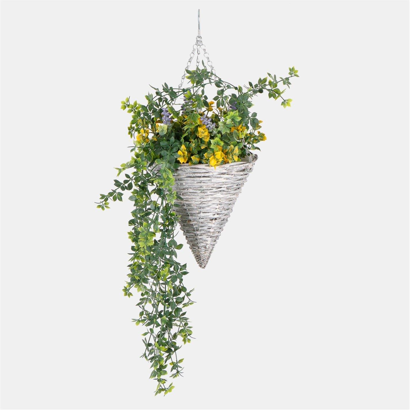 Grey - Streetwize - Rattan-Style Hanging Basket - 4