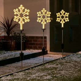 The Spirit Of Christmas SOC Set of 3 Snowflake Stake Lights