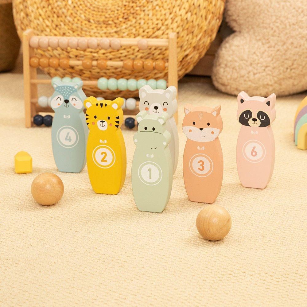 Non - Tooky Toy - Wooden Animal Bowling Game - 3