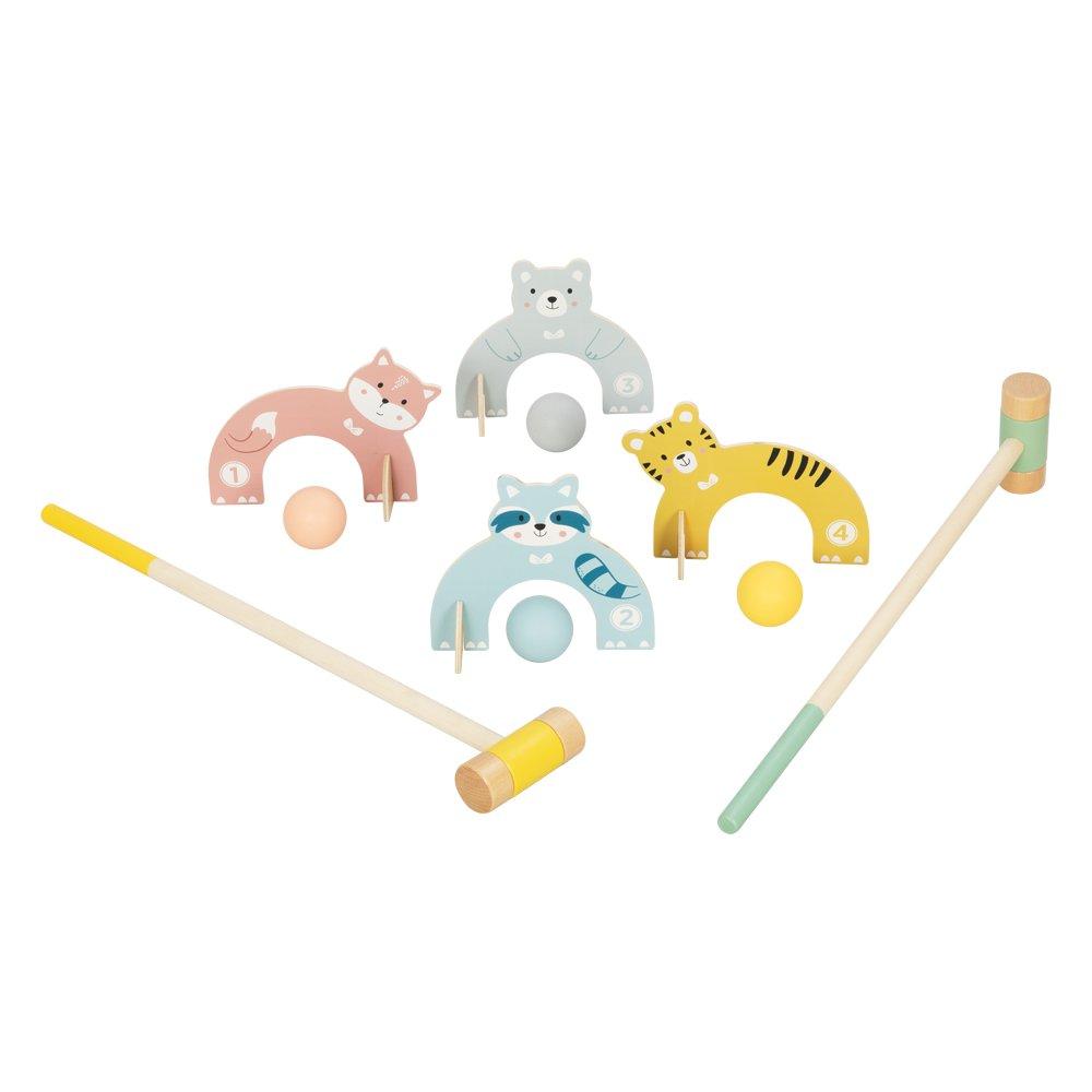 Tooky Toy  Kids Wooden Animal Croquet Game - Non