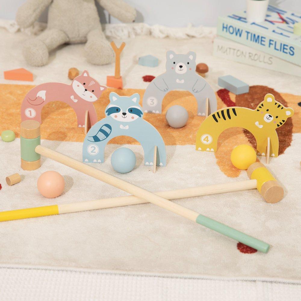 Non - Tooky Toy - Wooden Animal Croquet Game - 2