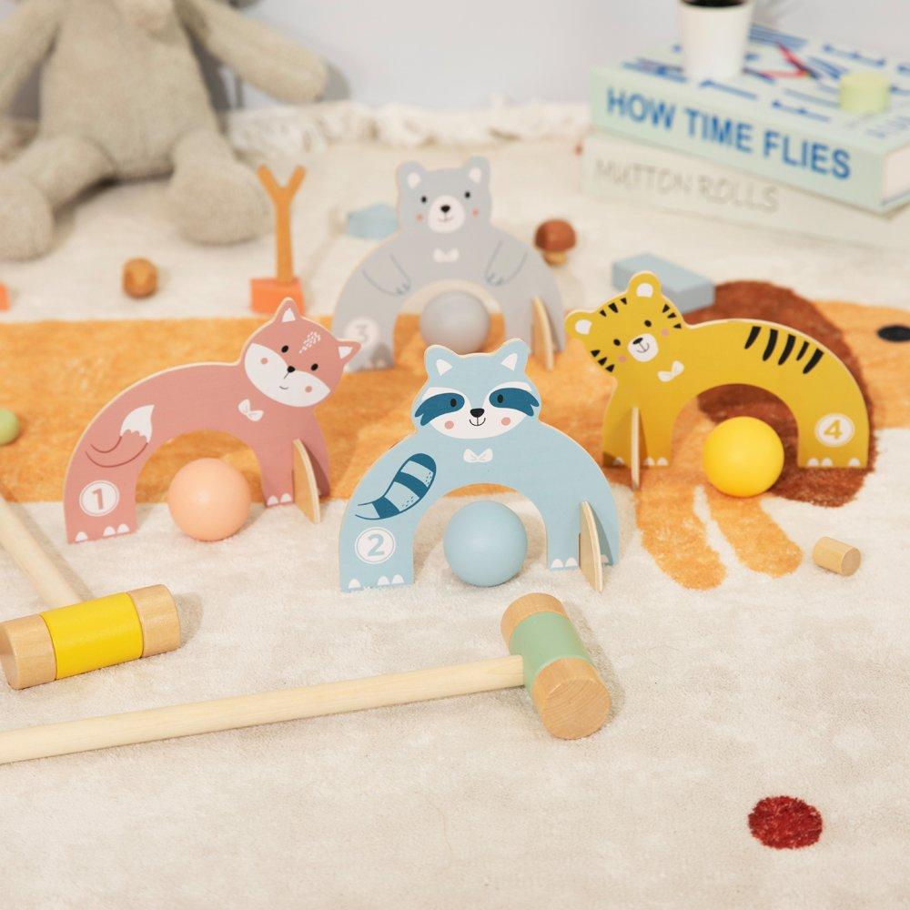 Non - Tooky Toy - Wooden Animal Croquet Game - 3