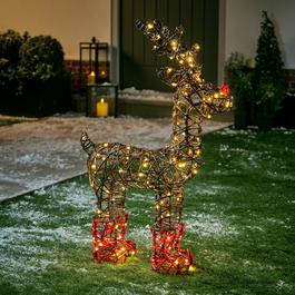 The Spirit Of Christmas SOC 73cm Lit Rattan Reindeer