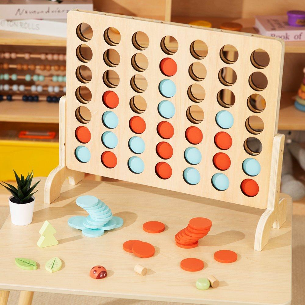 Multiple - Tooky Toy - Wooden Jumbo 4-in-A Row Game - 2