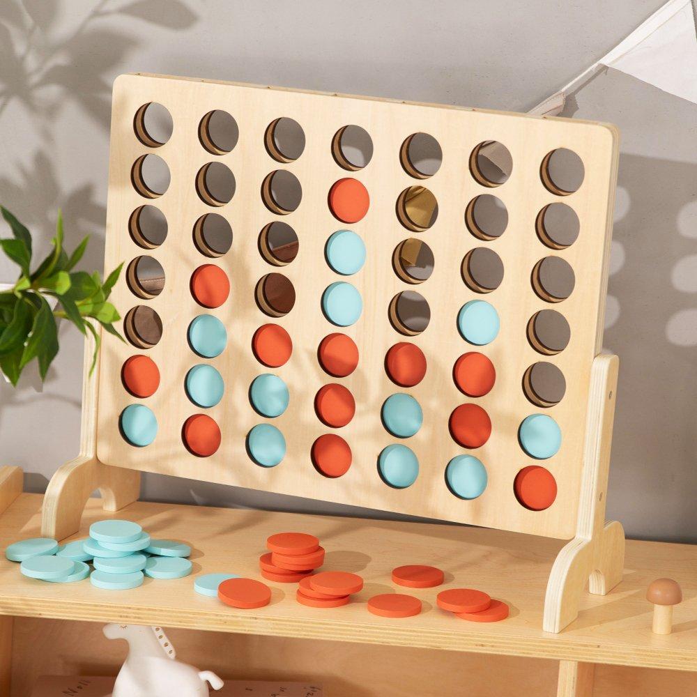 Multiple - Tooky Toy - Wooden Jumbo 4-in-A Row Game - 4