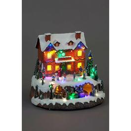 Snowtime LED Train Station with Turning Skaters LED & Music