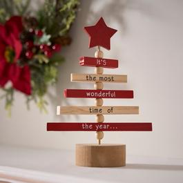 The Spirit Of Christmas SOC Wooden Slogan Tree Decoration