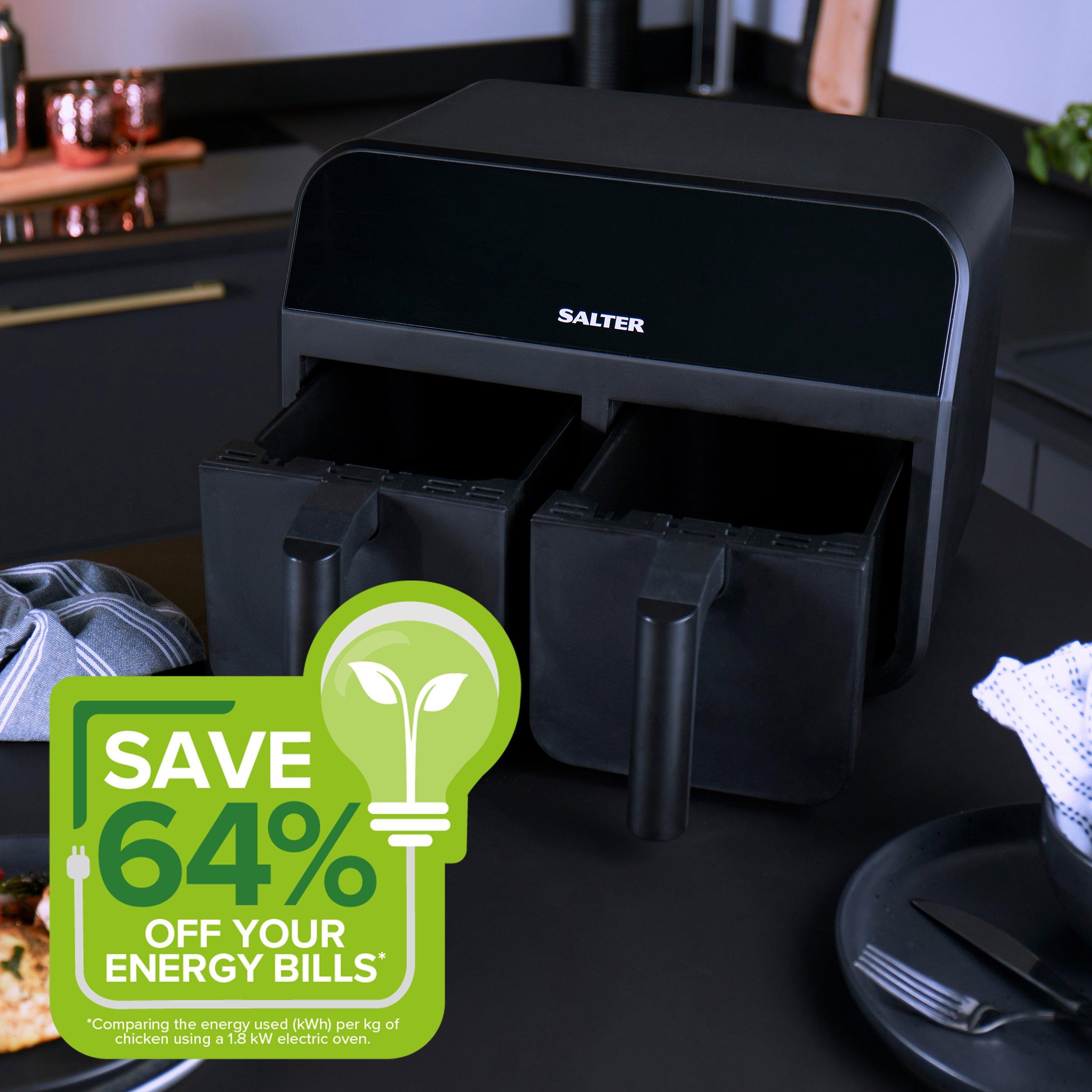 Black - Salter - Dual Cook Digital Pro Air Fryer - 12