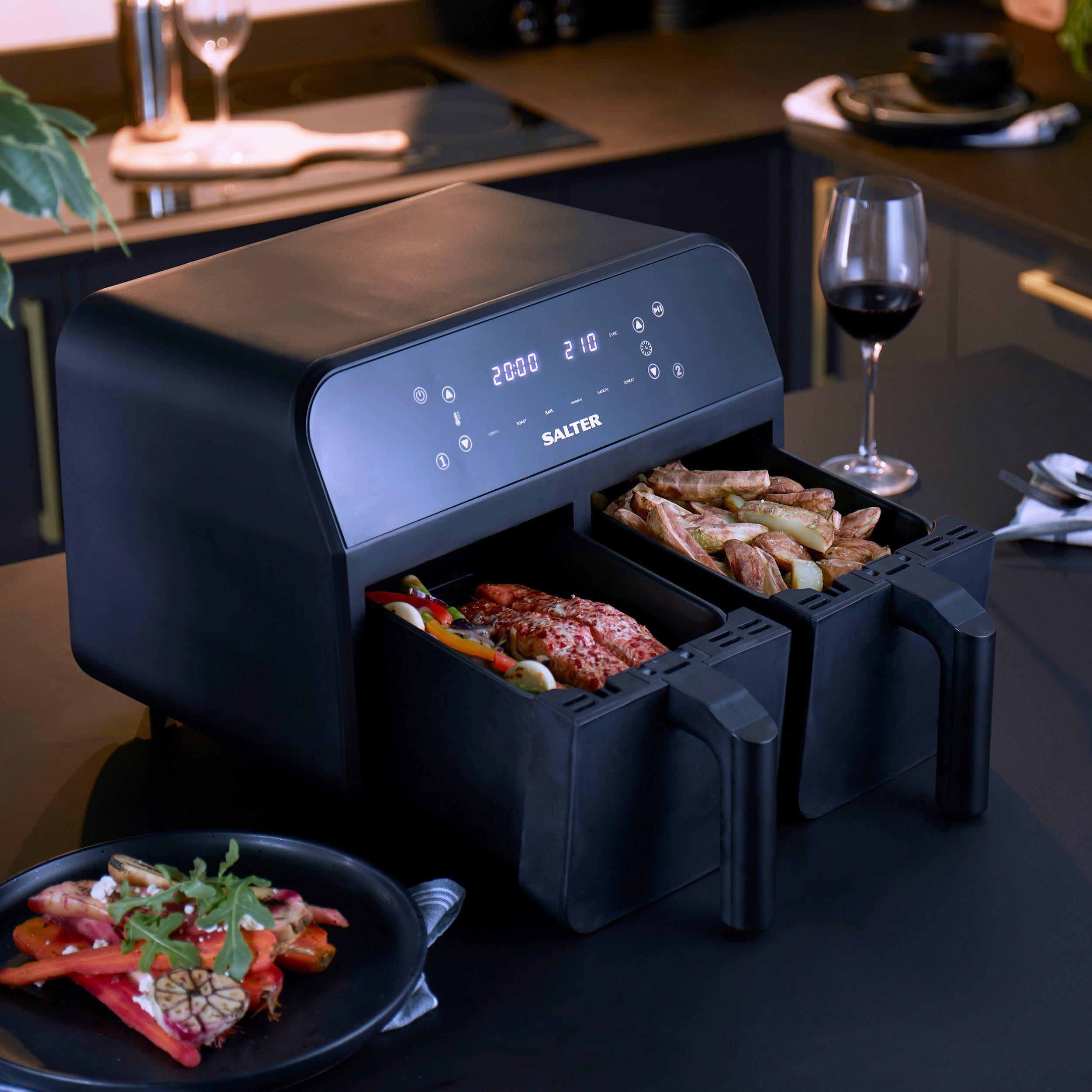 Black - Salter - Dual Cook Digital Pro Air Fryer - 8