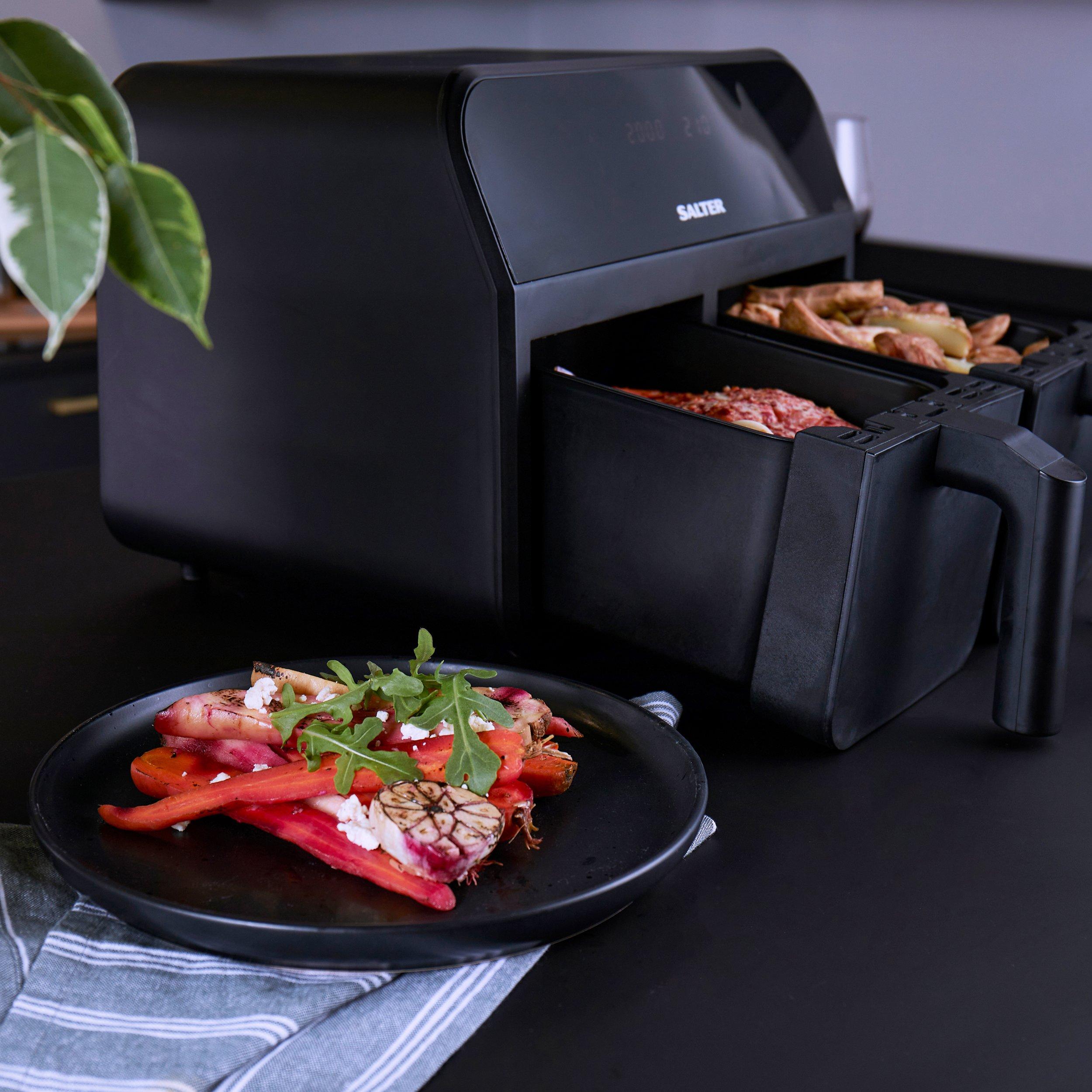 Black - Salter - Dual Cook Digital Pro Air Fryer - 10
