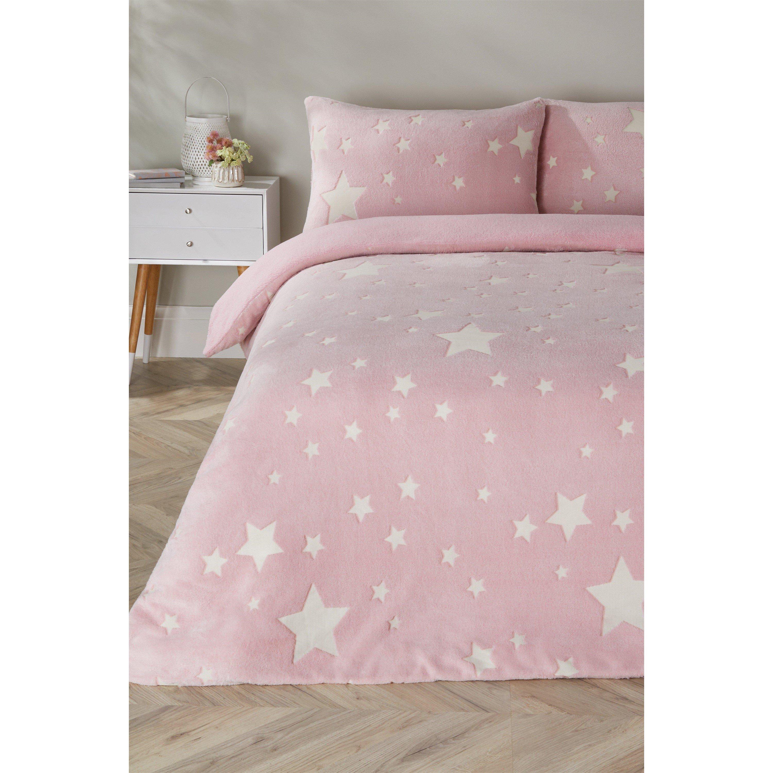 Homelife  Glow In The Dark Stars Duvet Cover Sets - Star Pink - Single