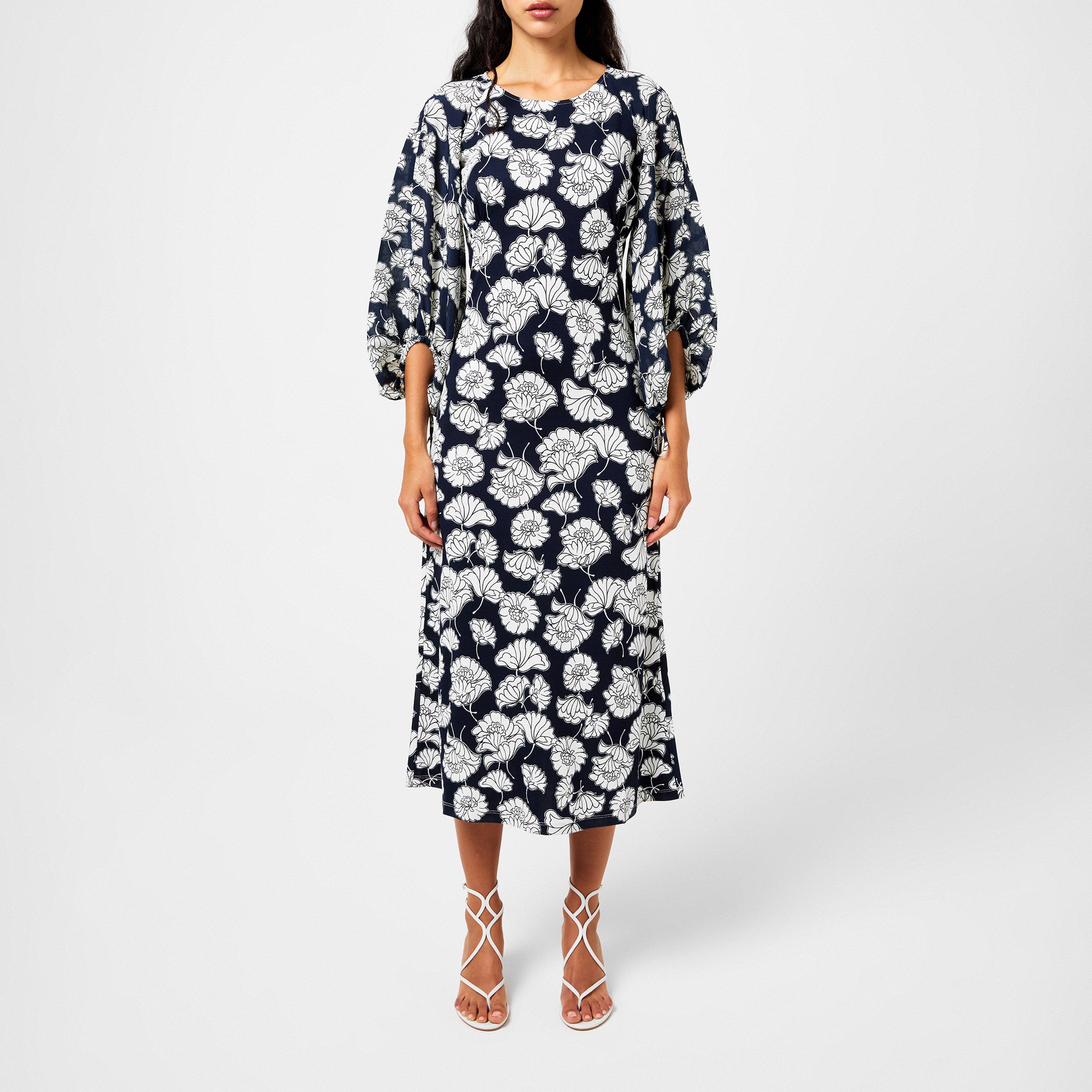 Navy 003 - Weekend Max Mara - Women's Floral Long Tea Dress - 1