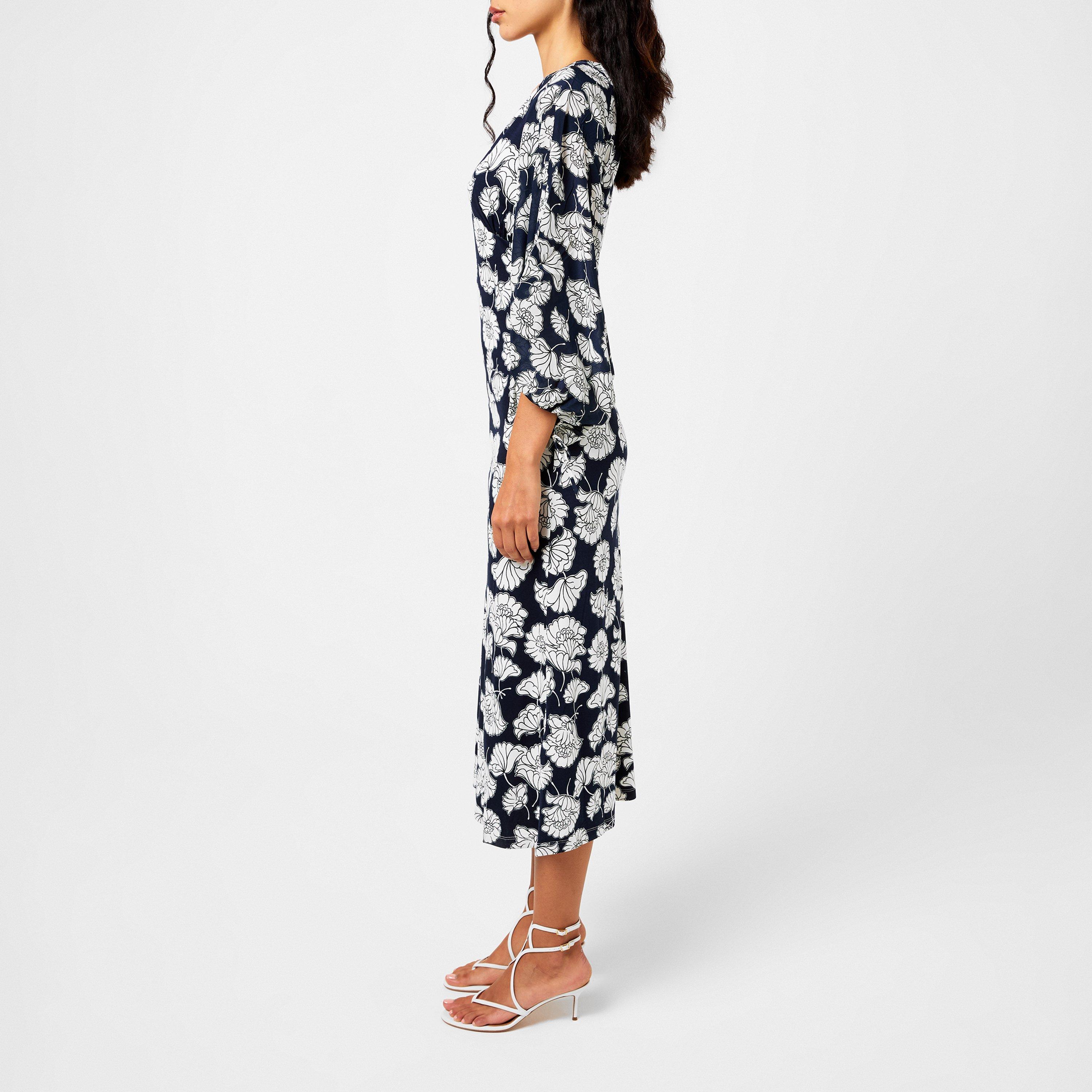 Navy 003 - Weekend Max Mara - Women's Floral Long Tea Dress - 2