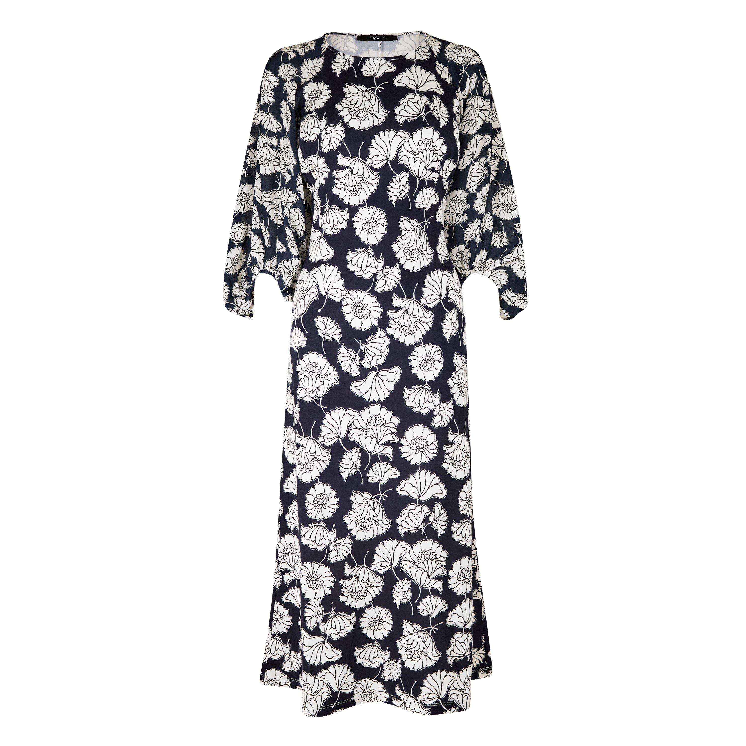 Navy 003 - Weekend Max Mara - Women's Floral Long Tea Dress - 5