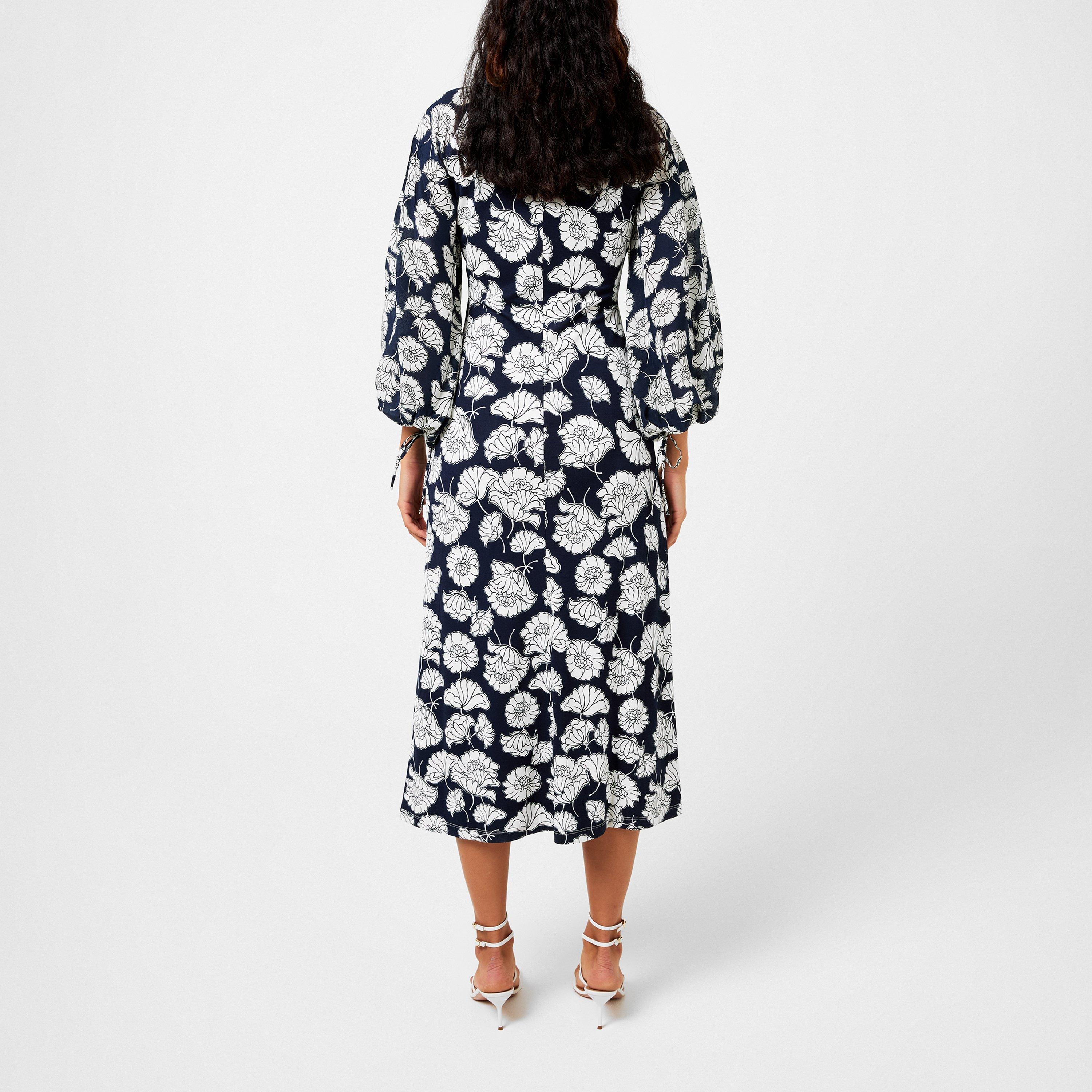 Navy 003 - Weekend Max Mara - Women's Floral Long Tea Dress - 3