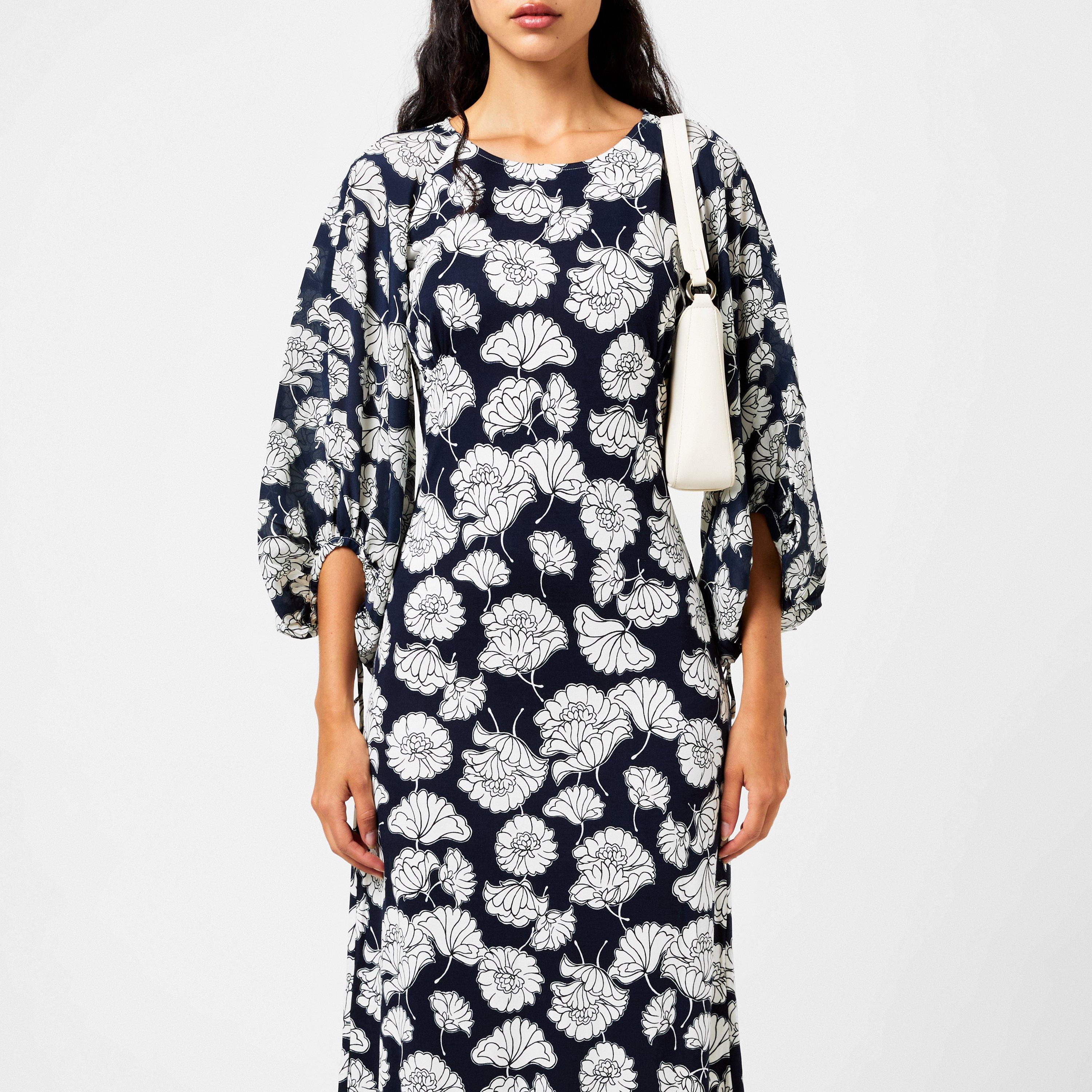 Navy 003 - Weekend Max Mara - Women's Floral Long Tea Dress - 4