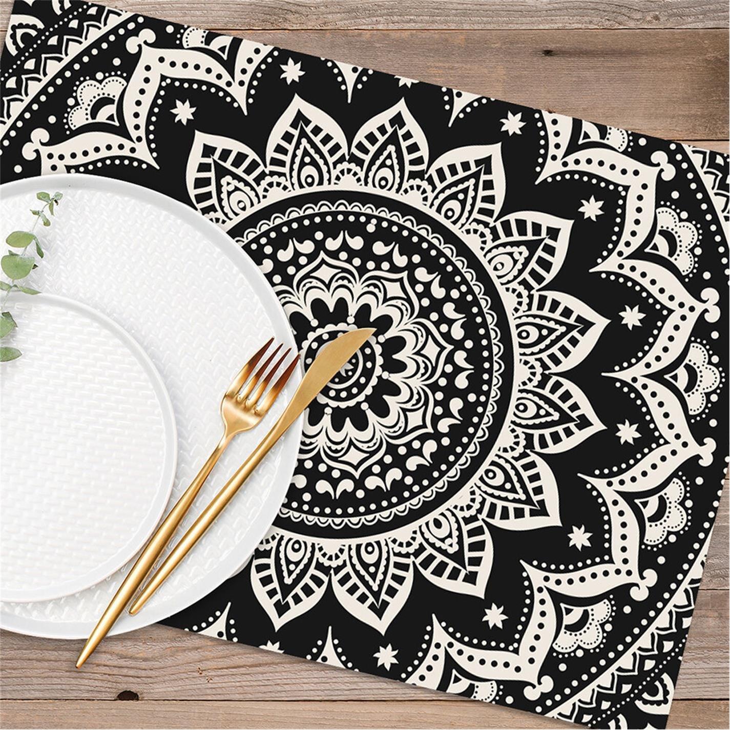 Black and White - PODEVACHE - Abstract Printed Placemat - 2