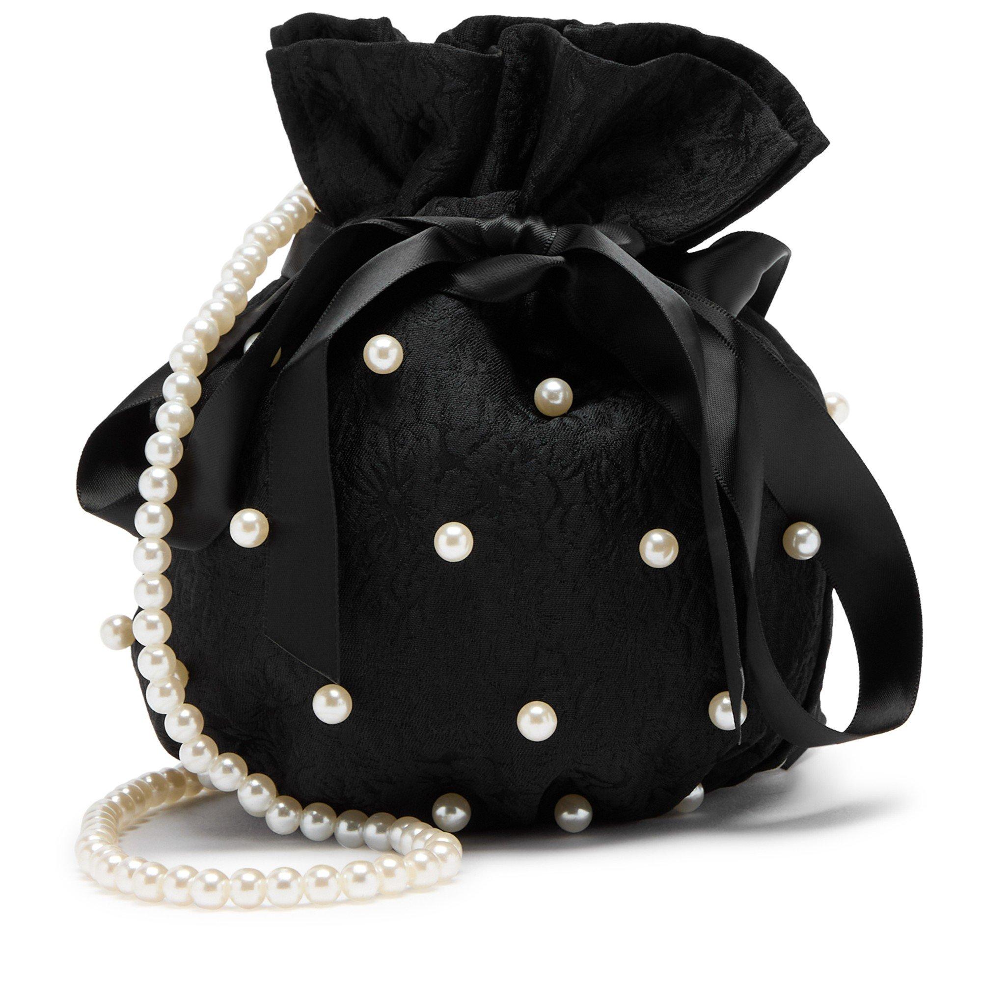 BLACK AND WHITE - Sister Jane - Women's Dusk Pearl String Jacquard Cross-Body Bag