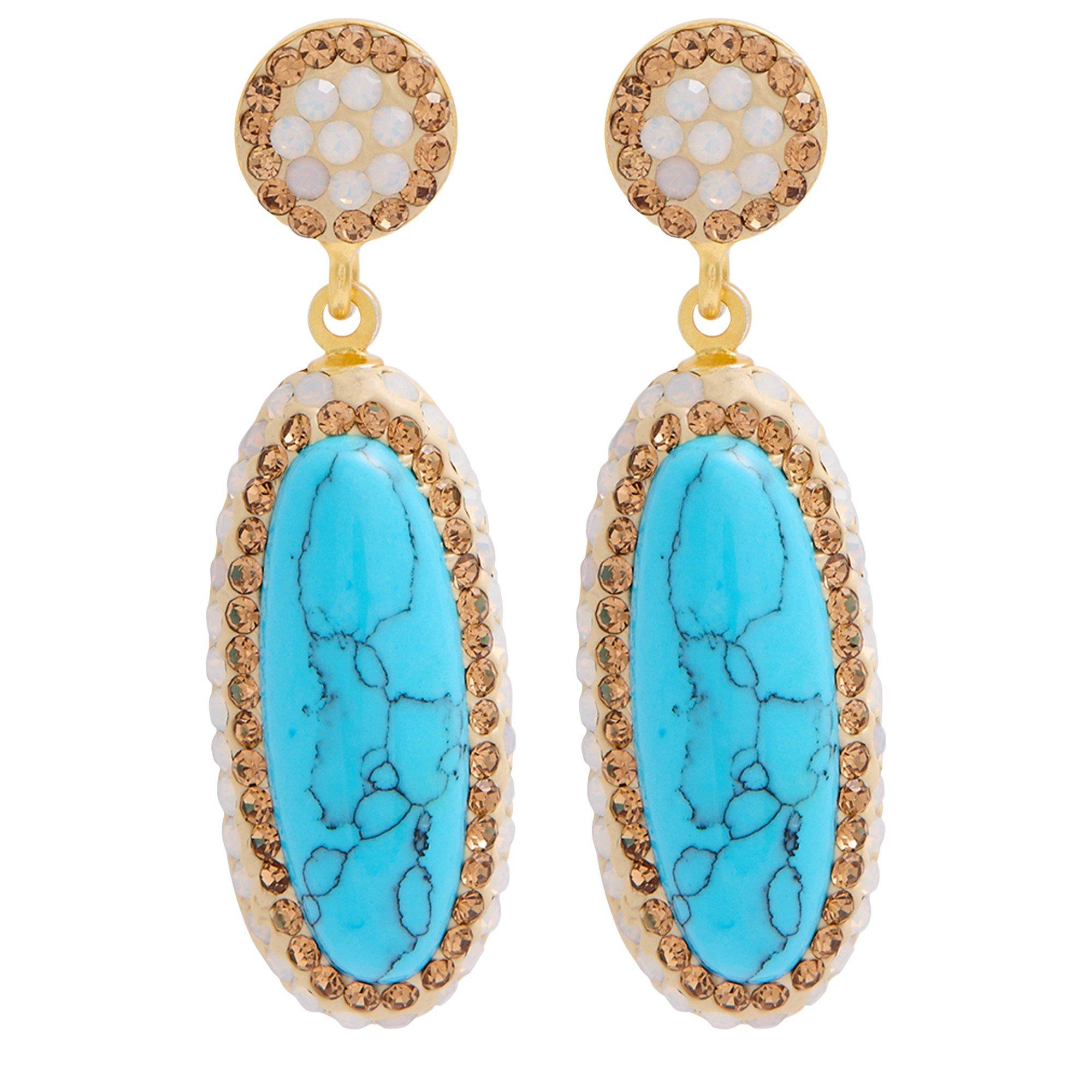 Soru Jewellery TURQUOISE DOUBLE SIDED EARRING