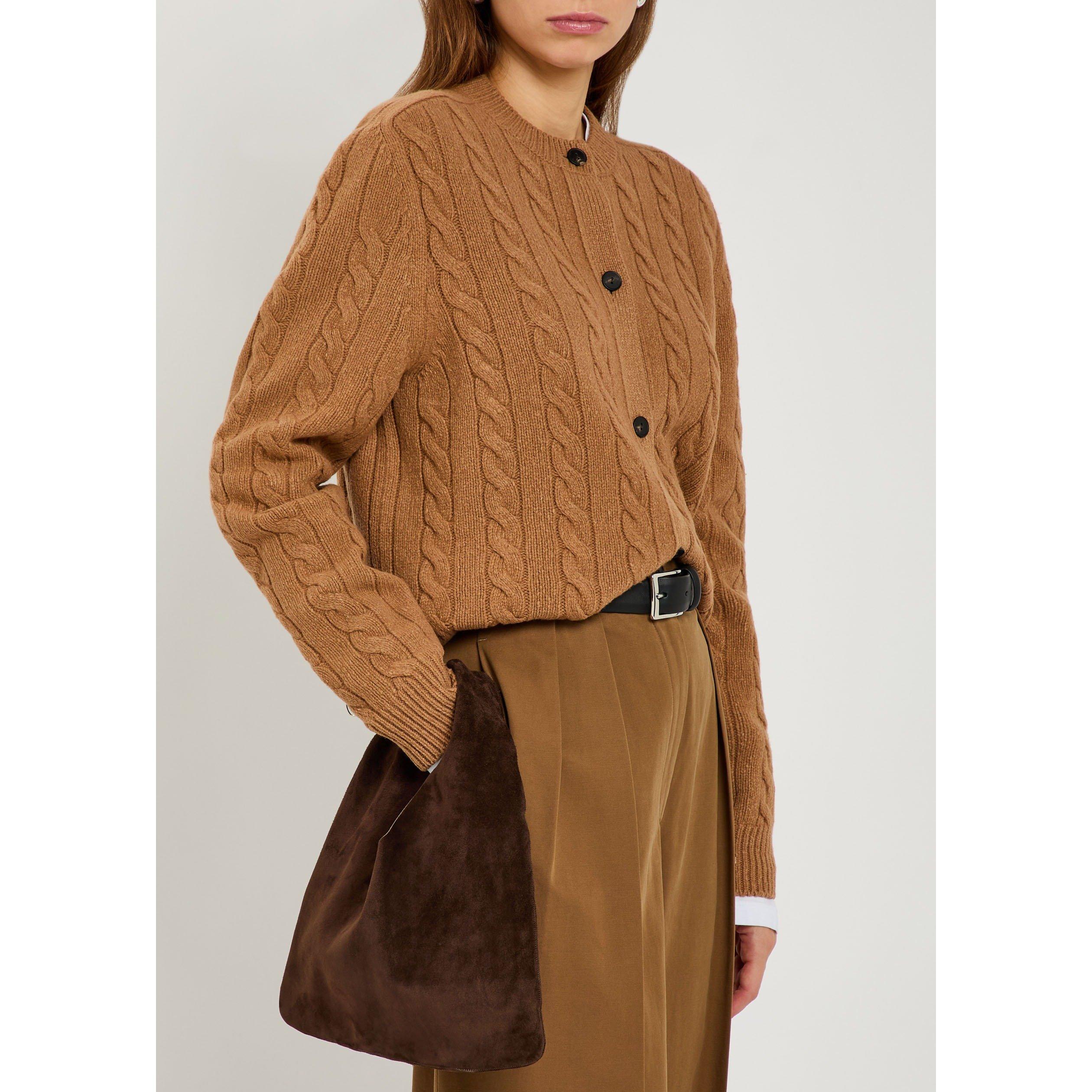 CHOCOLATE - The Row - Women's Small Bindle Suede Shoulder Bag - 3