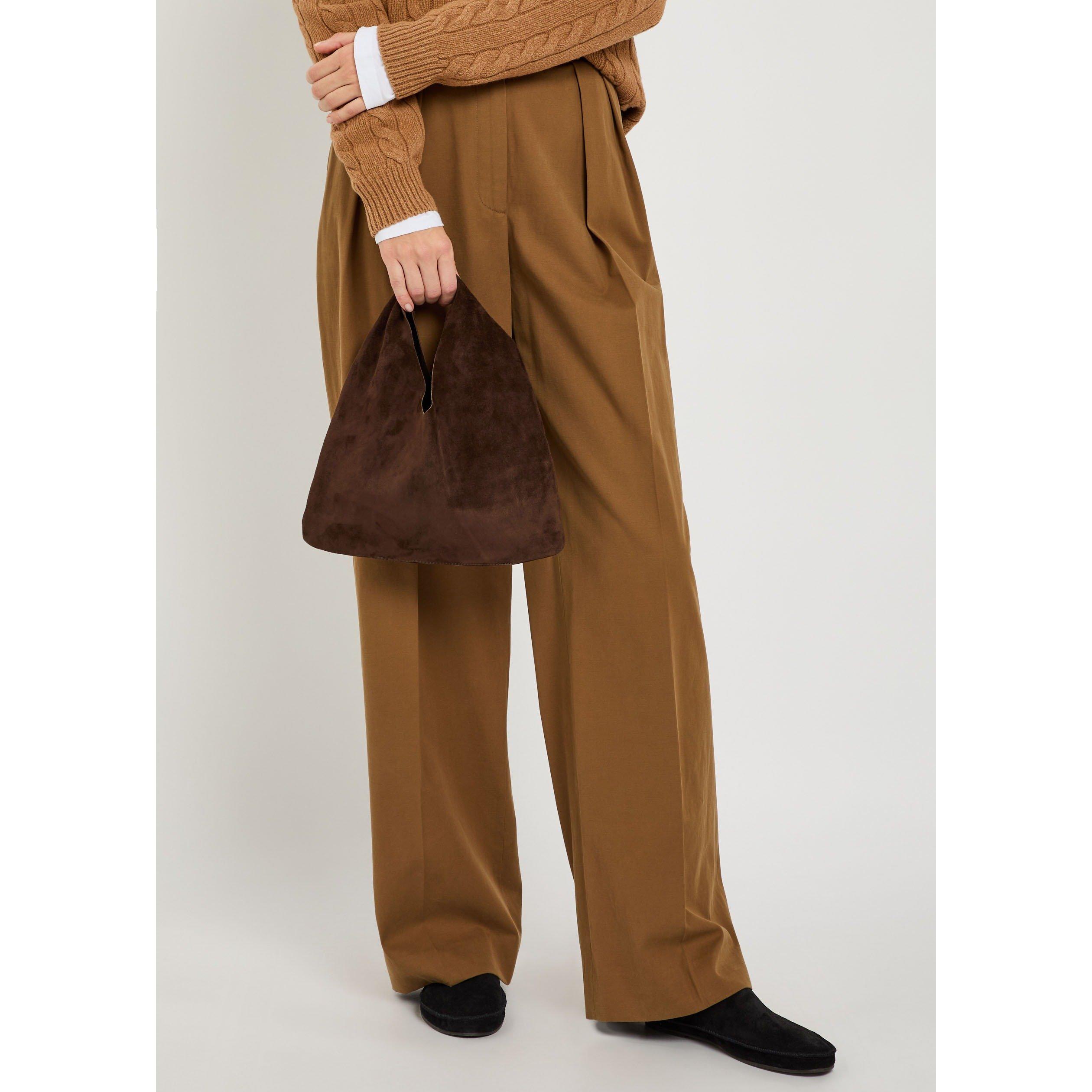 CHOCOLATE - The Row - Women's Small Bindle Suede Shoulder Bag - 5