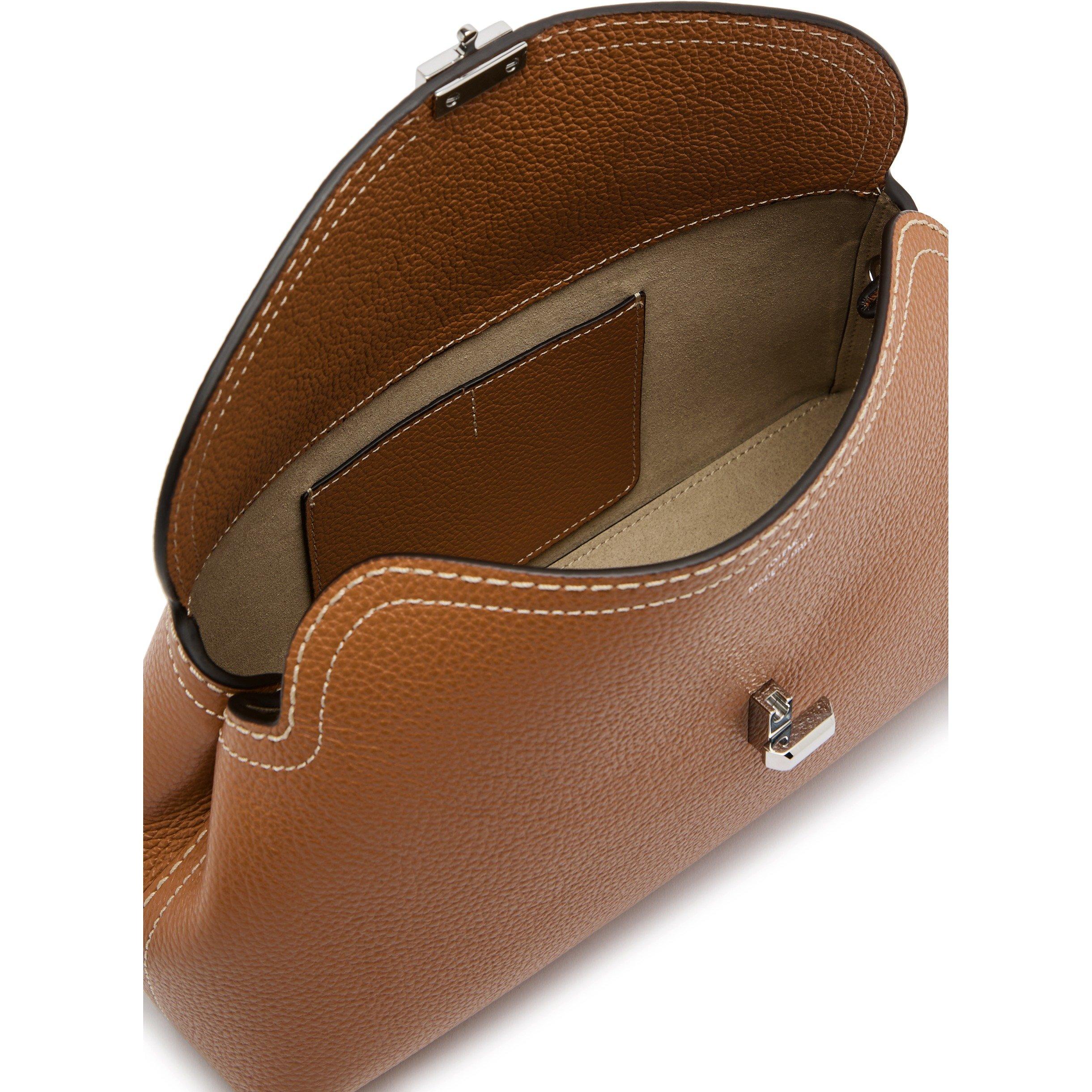 CAMEL - Toteme - T LOCK CLUTCH GRAIN LEATHER - 5
