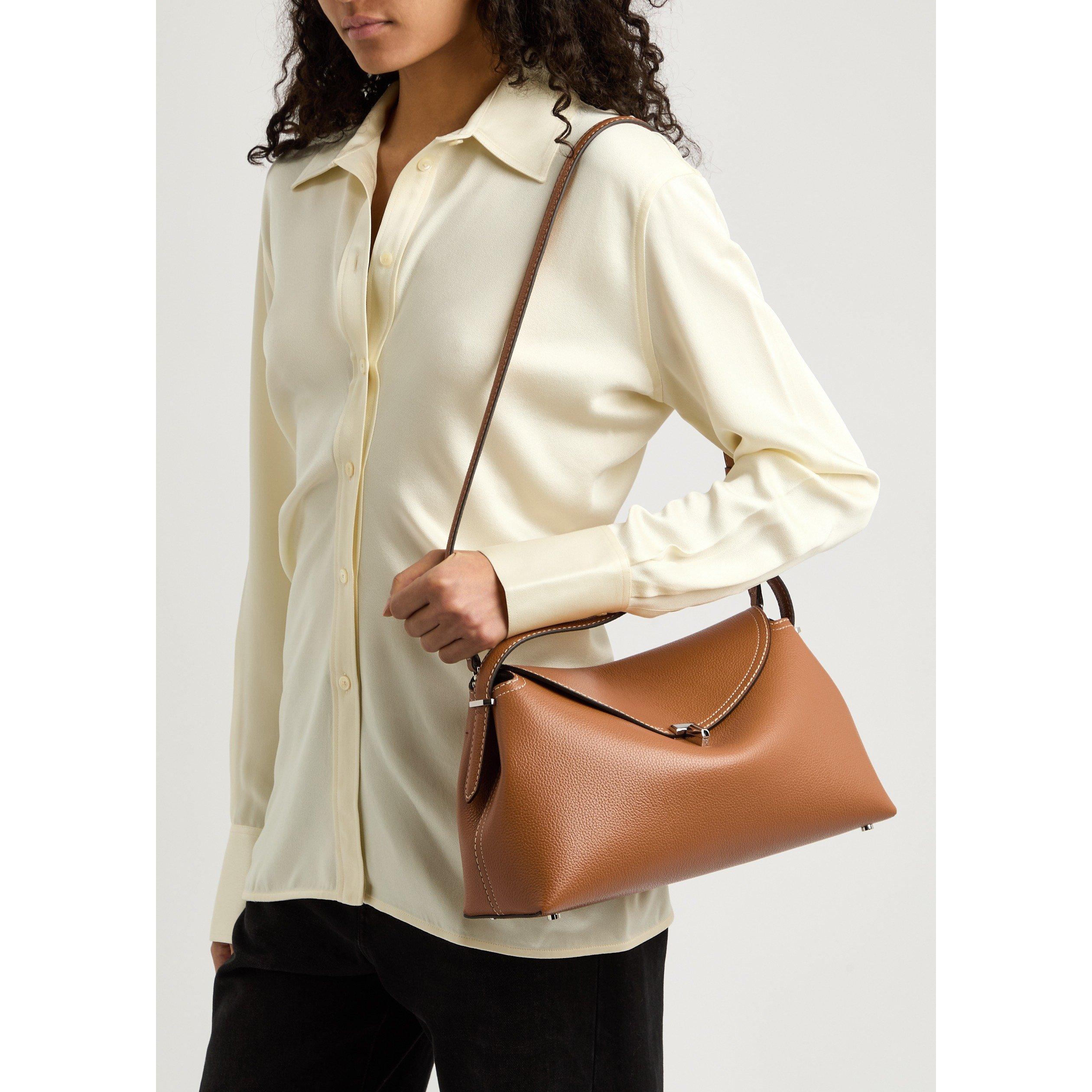 CAMEL - Toteme - T LOCK TOP HANDLE GRAIN LEATHE - 6