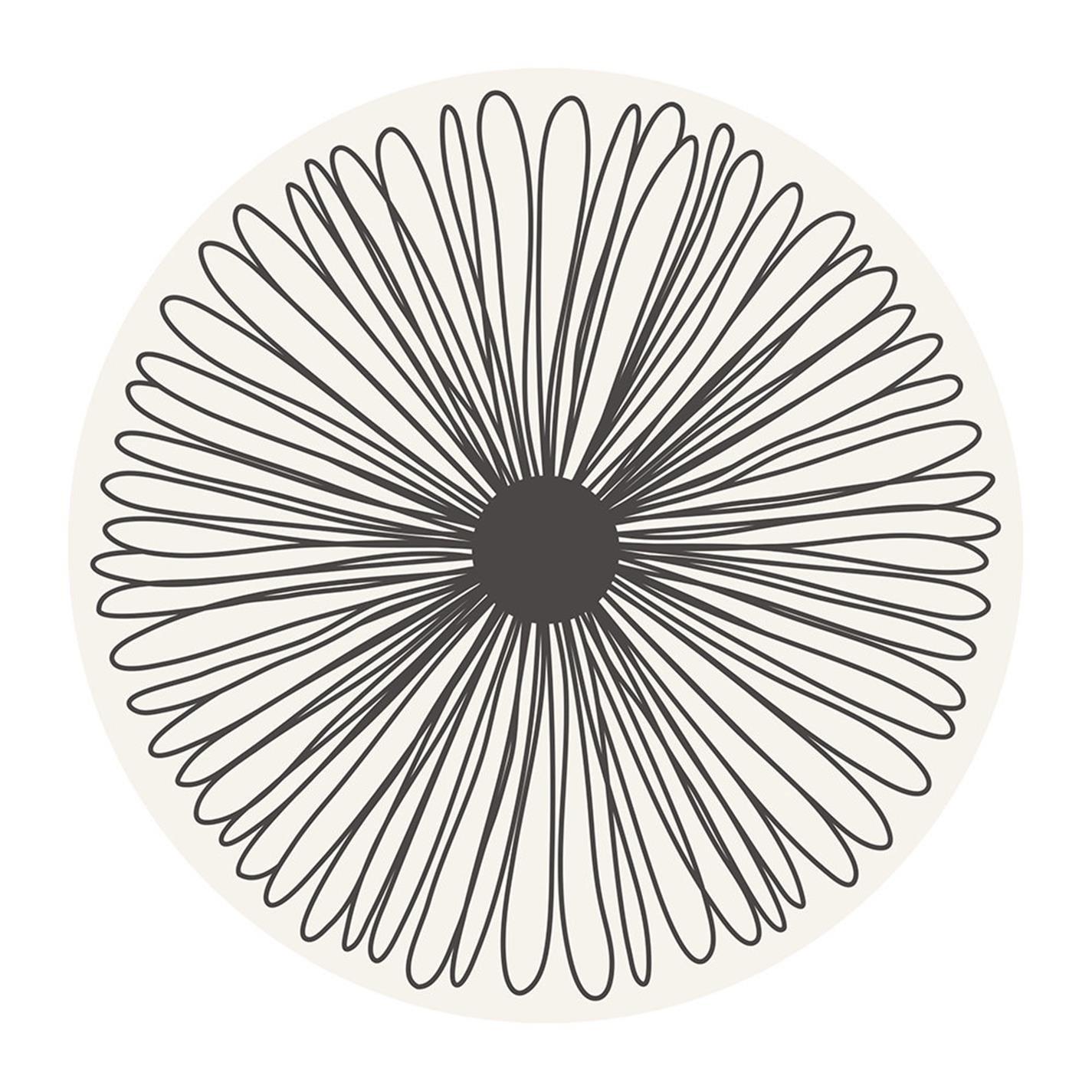 White/Black - PODEVACHE - Flower Round Placemat - 1