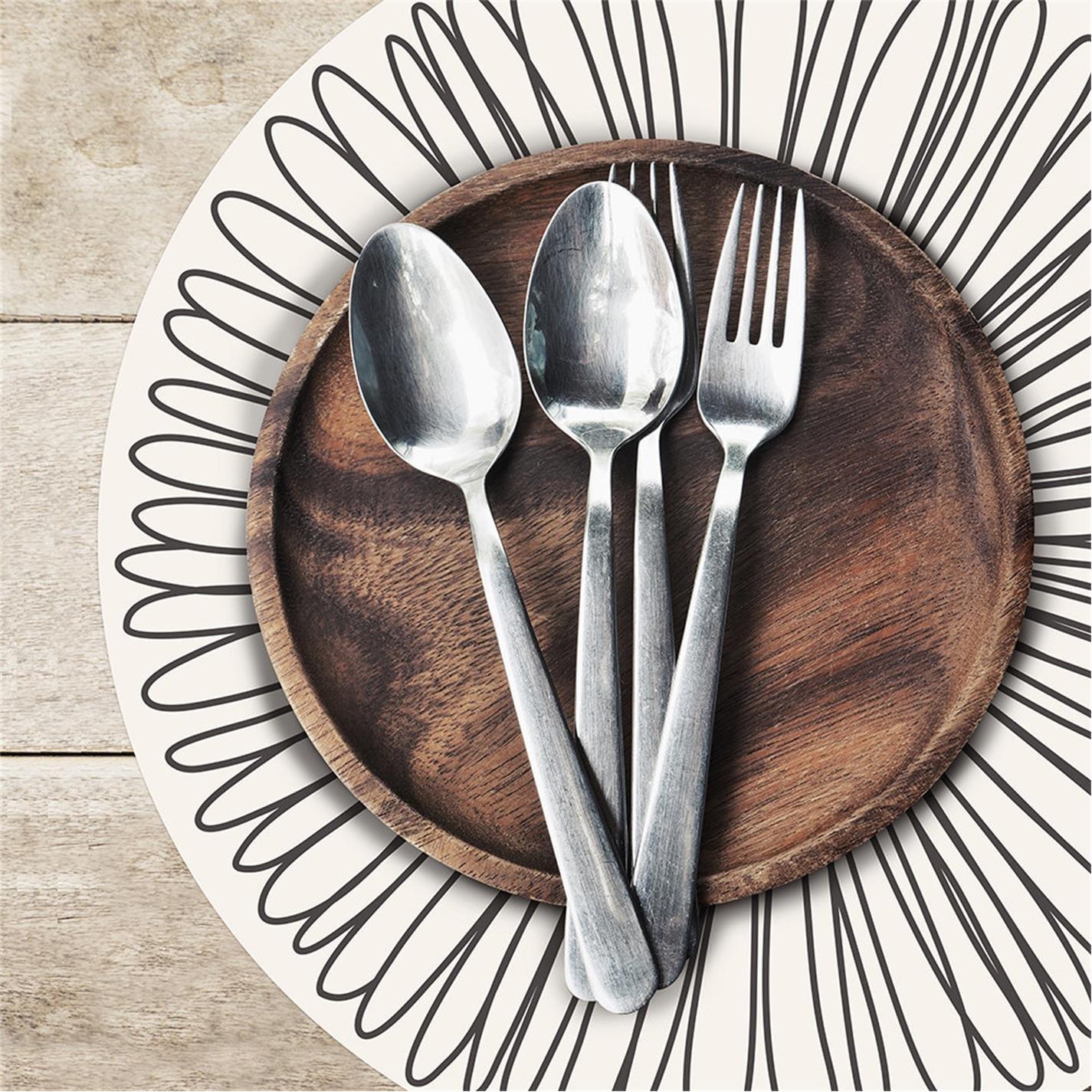 White/Black - PODEVACHE - Flower Round Placemat - 2