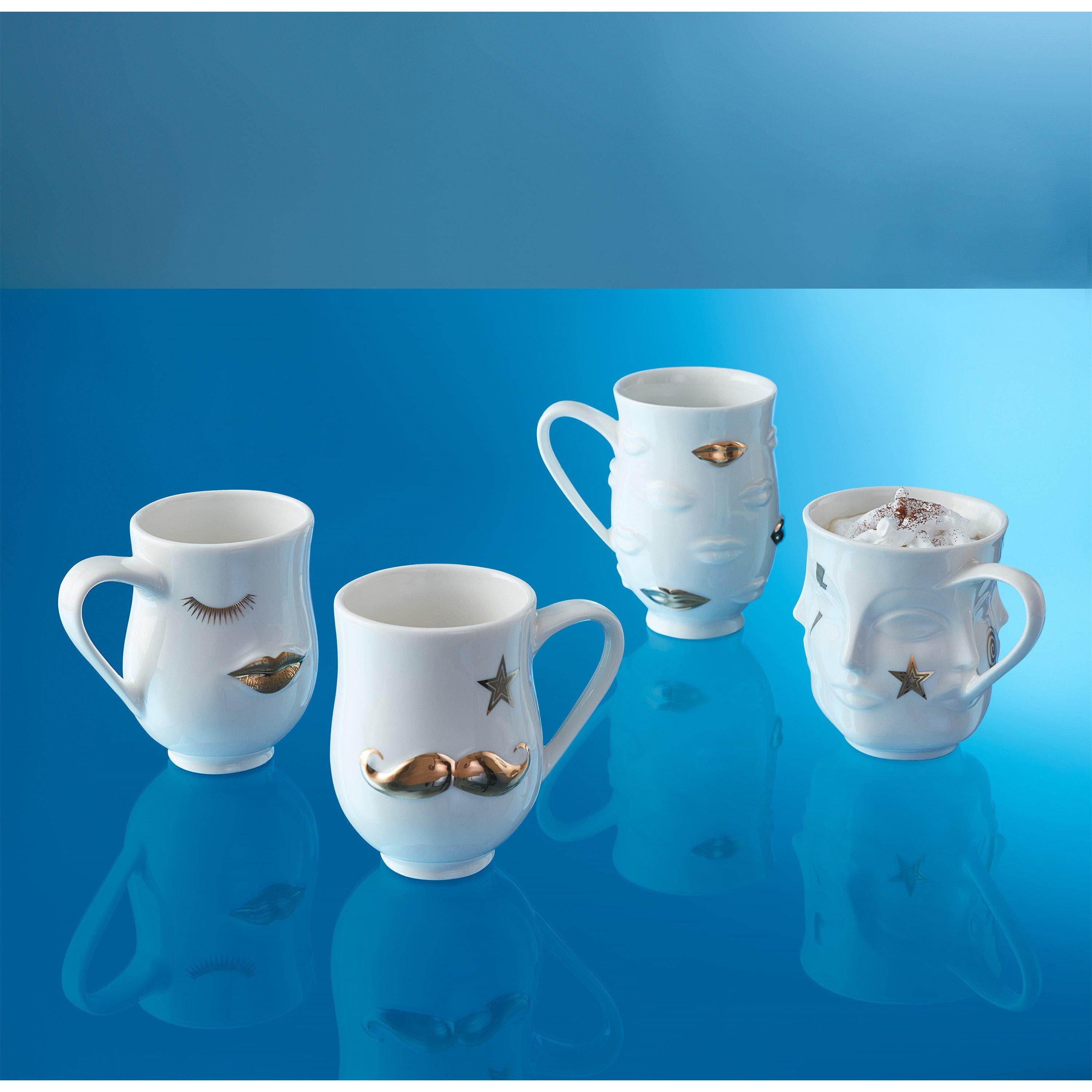 White - Jonathan Adler - Gilded Muse Gala Mug - 3