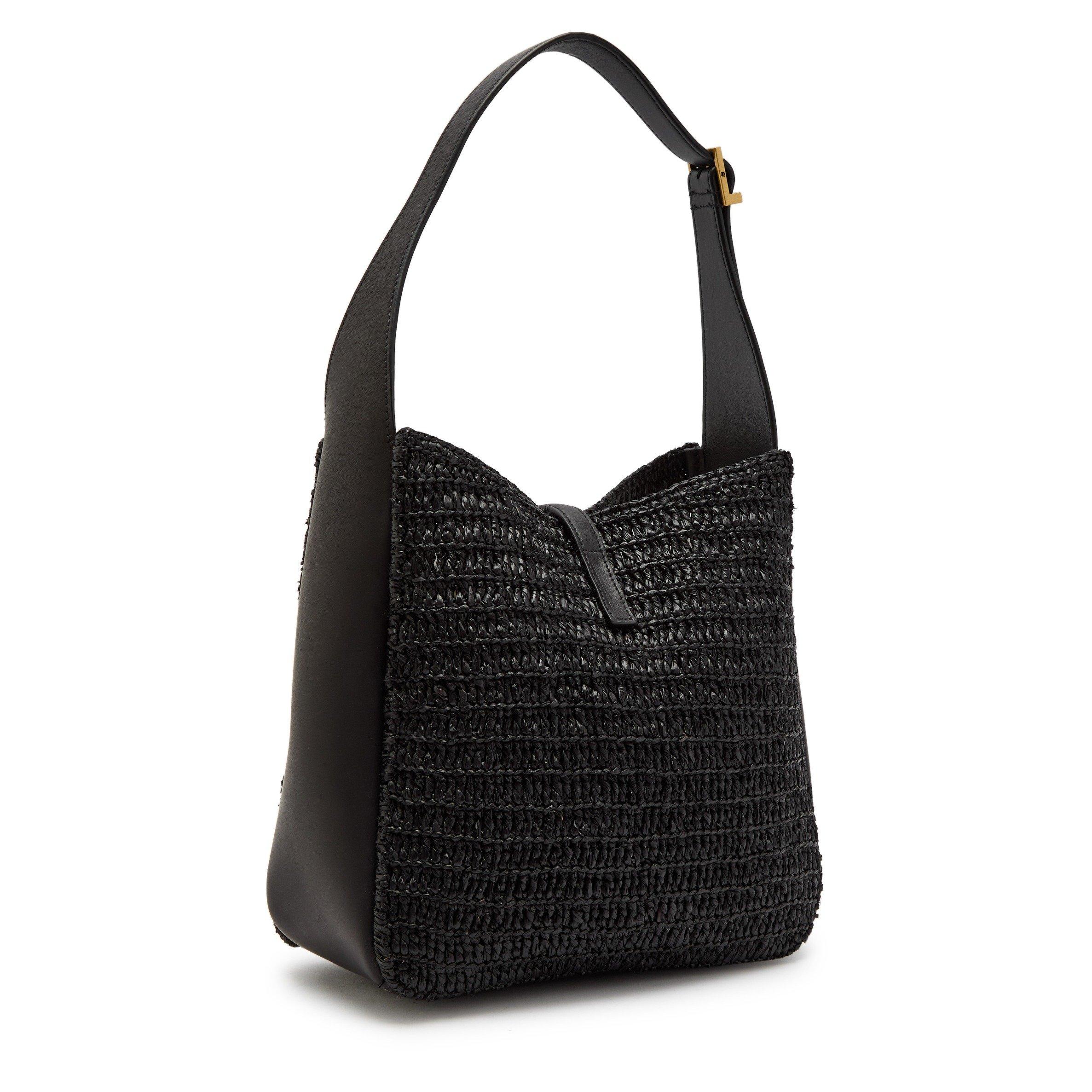 BLACK - Saint Laurent - 5 A 7 RAFFIA HOBO - 2
