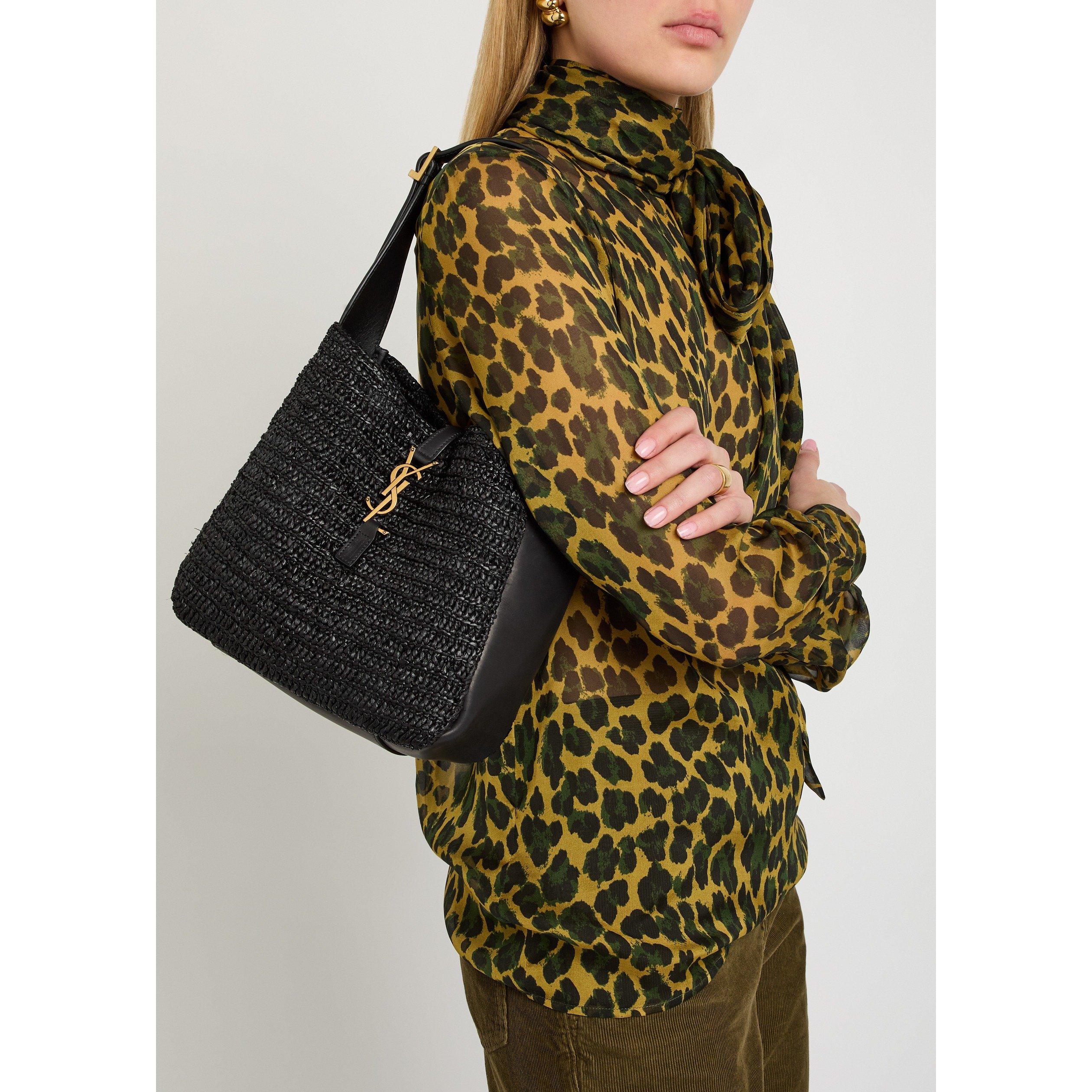 BLACK - Saint Laurent - 5 A 7 RAFFIA HOBO - 3