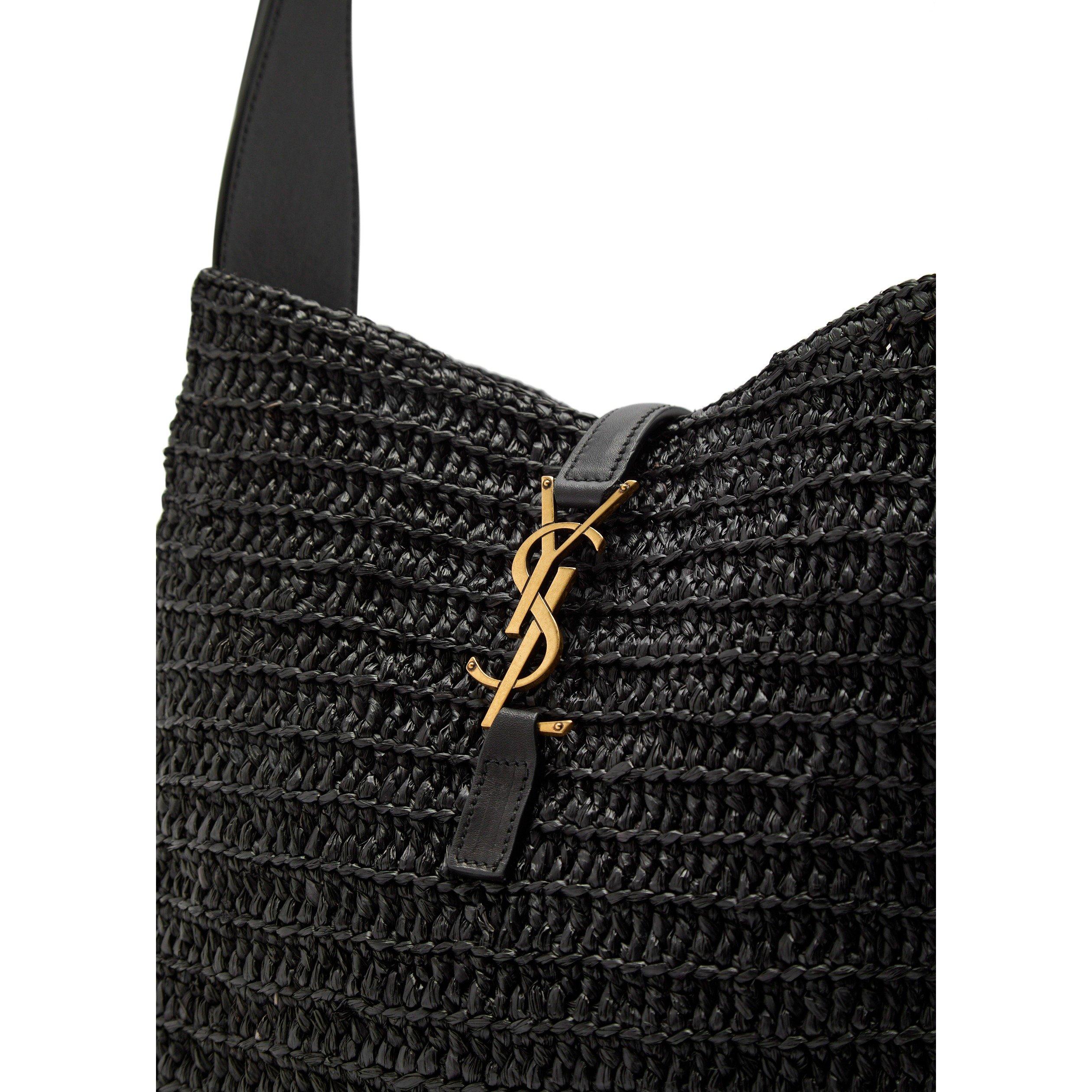 BLACK - Saint Laurent - 5 A 7 RAFFIA HOBO - 4