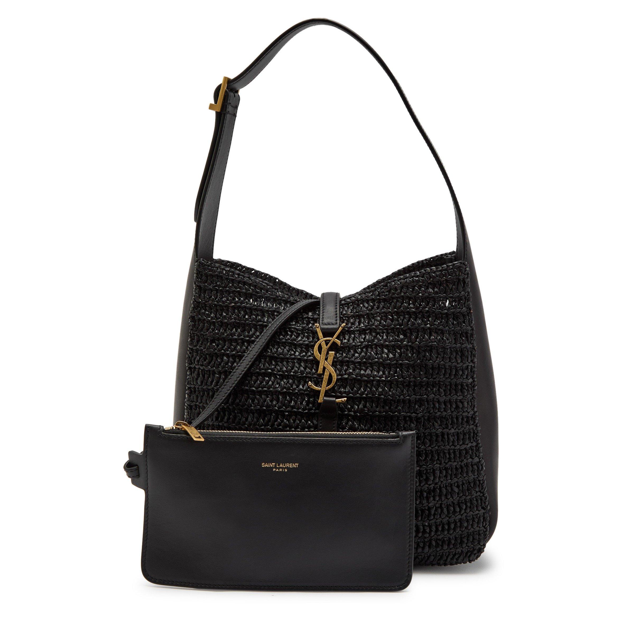 BLACK - Saint Laurent - 5 A 7 RAFFIA HOBO - 6