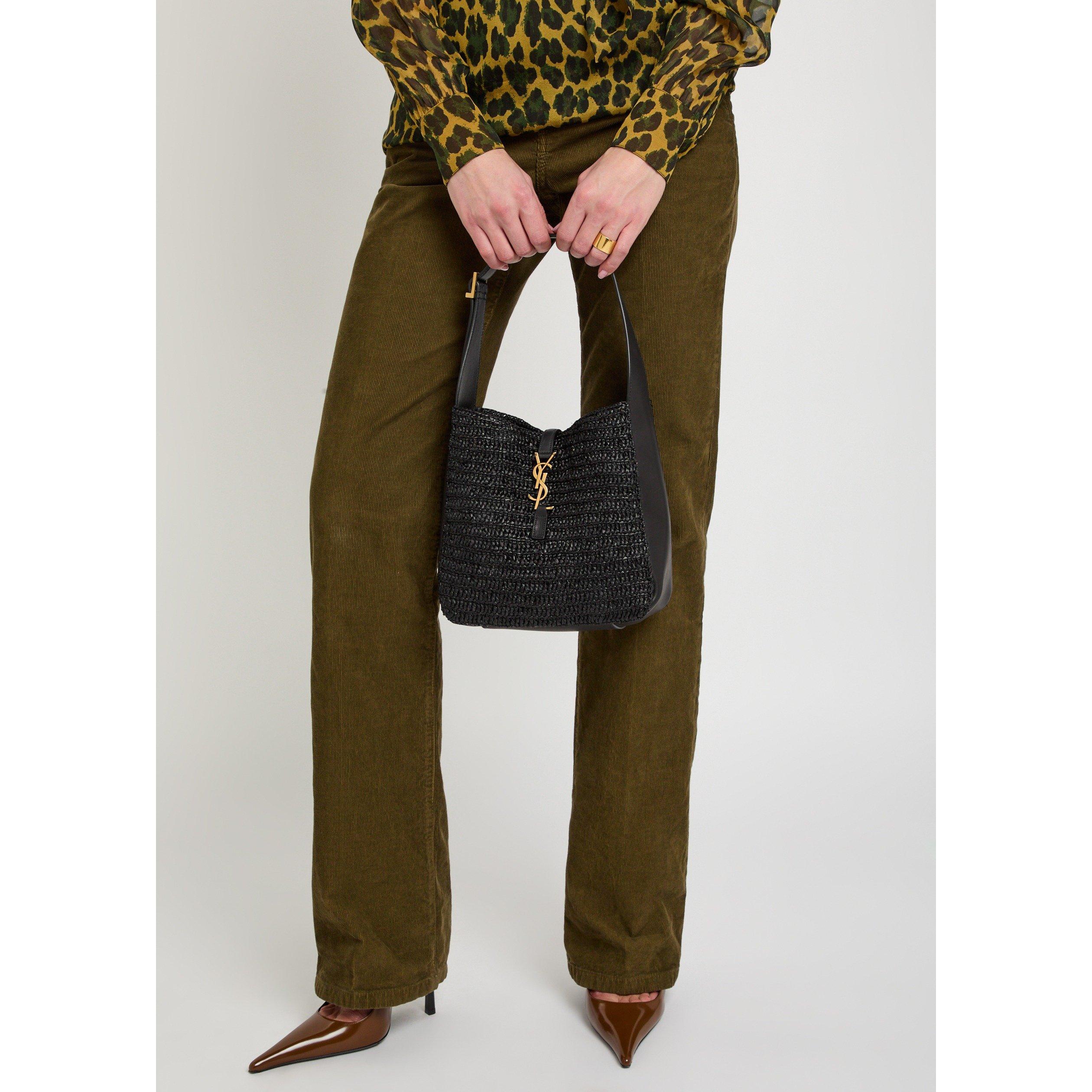 BLACK - Saint Laurent - 5 A 7 RAFFIA HOBO - 7