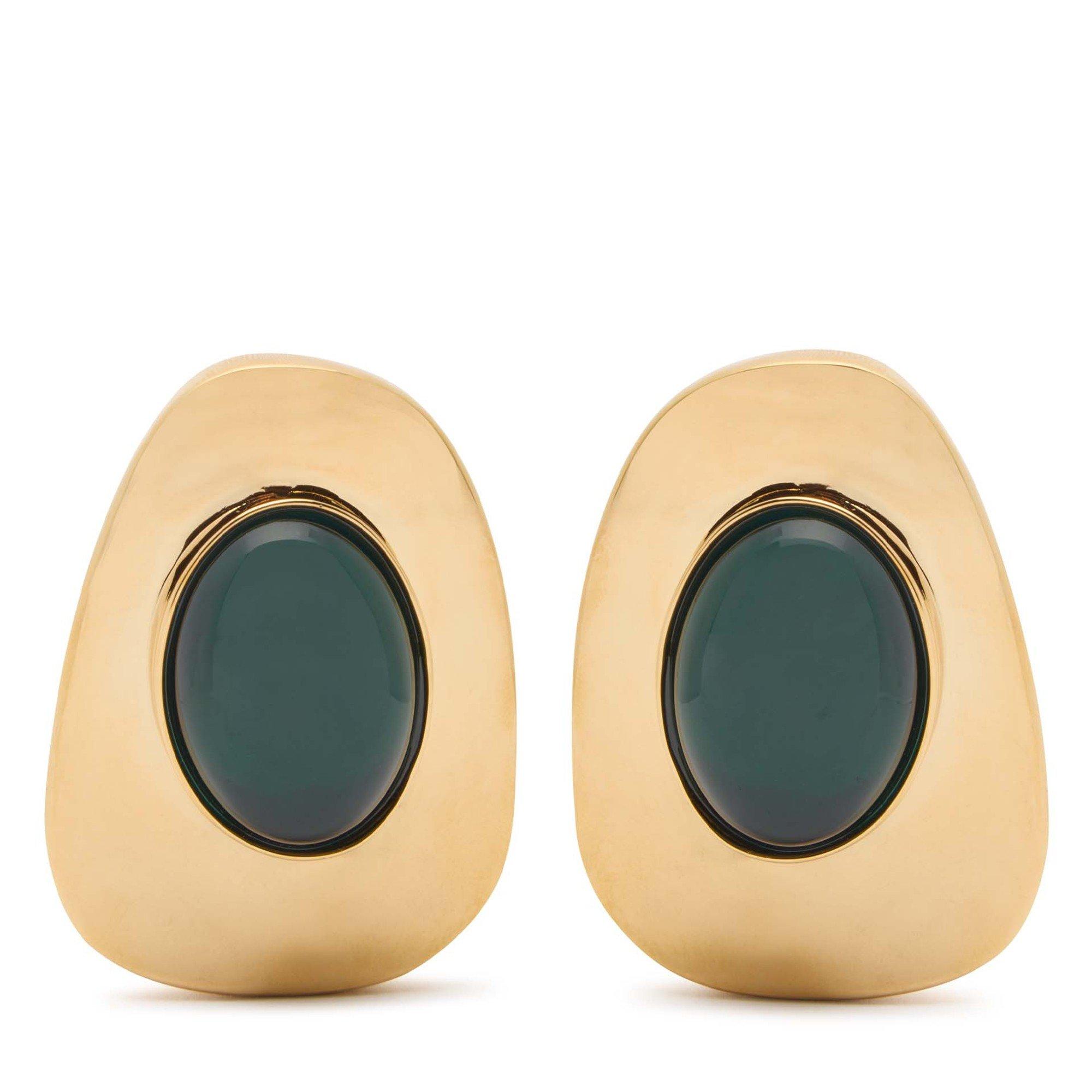 DARK GREEN - Saint Laurent - BO OVAL EARRINGS - 1